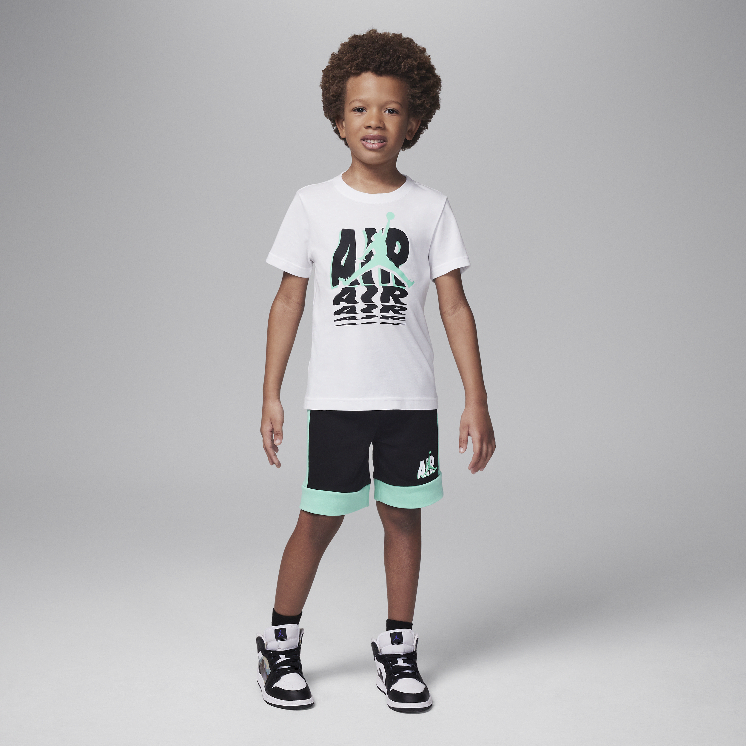 Jordan Galaxy Little Kids' French Terry Shorts Set In Black