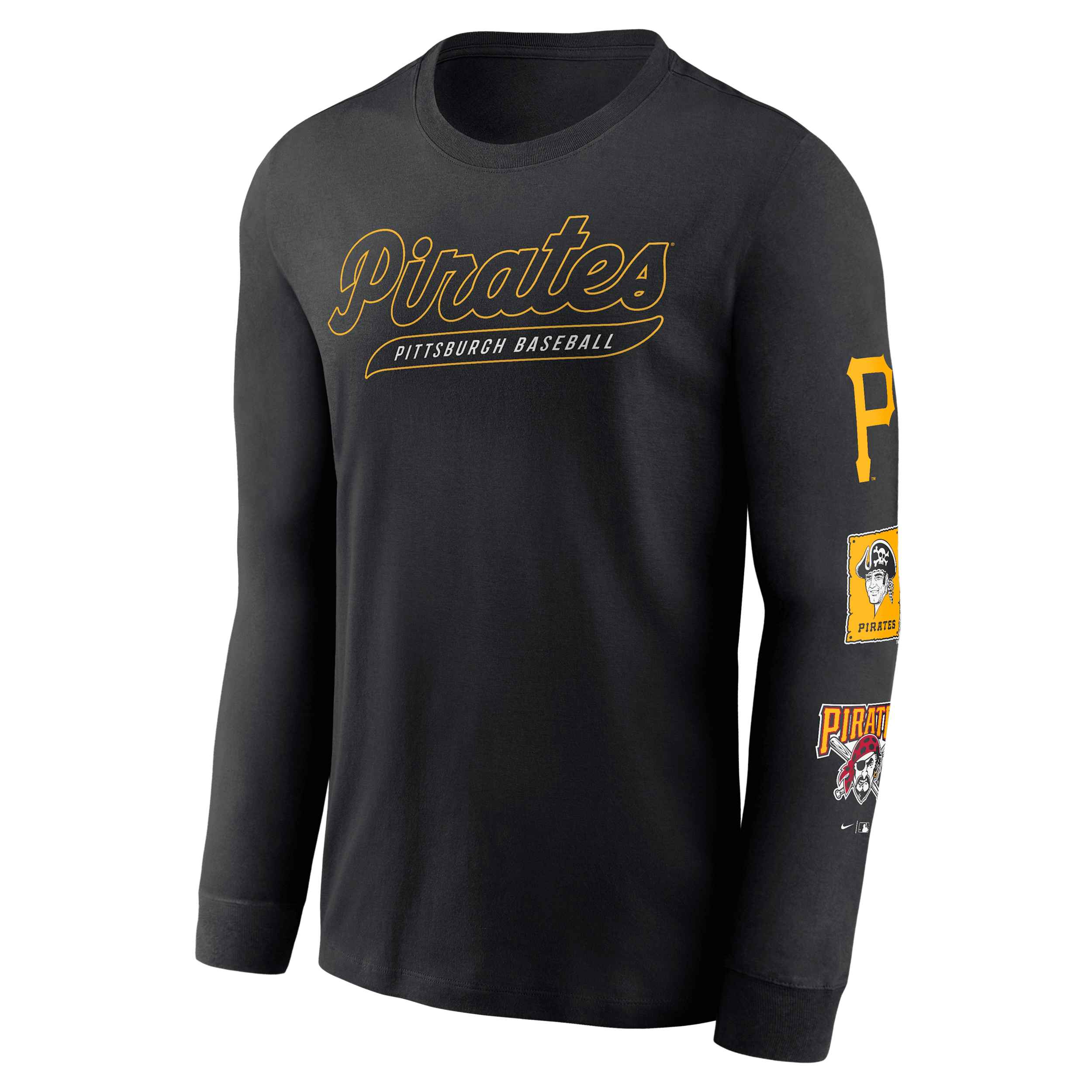Nike Men's Black Pittsburgh Pirates Cooperstown Collection Knockout Long Sleeve T-shirt