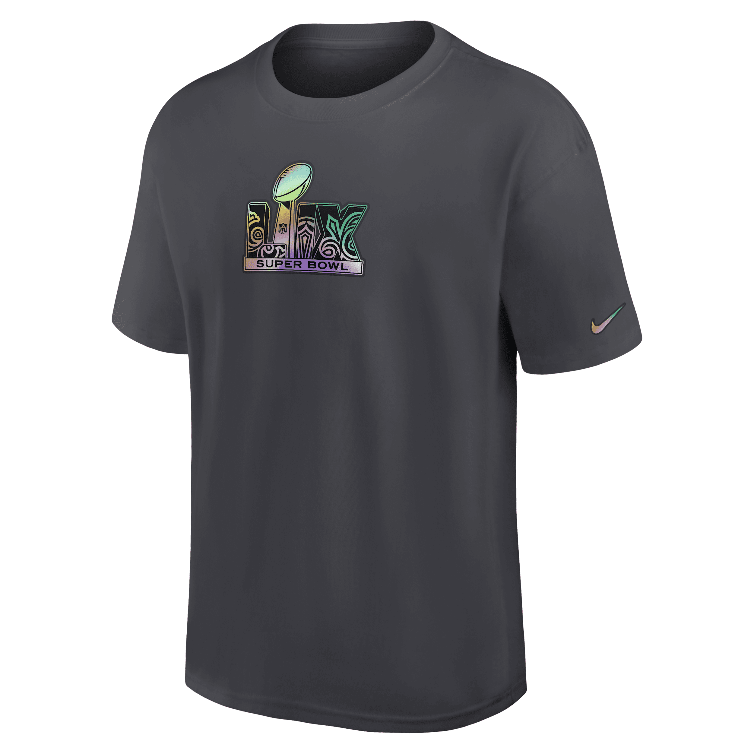 Nike Men's Anthracite Super Bowl Lix Heavy Max 90 Statement T-shirt In Grey