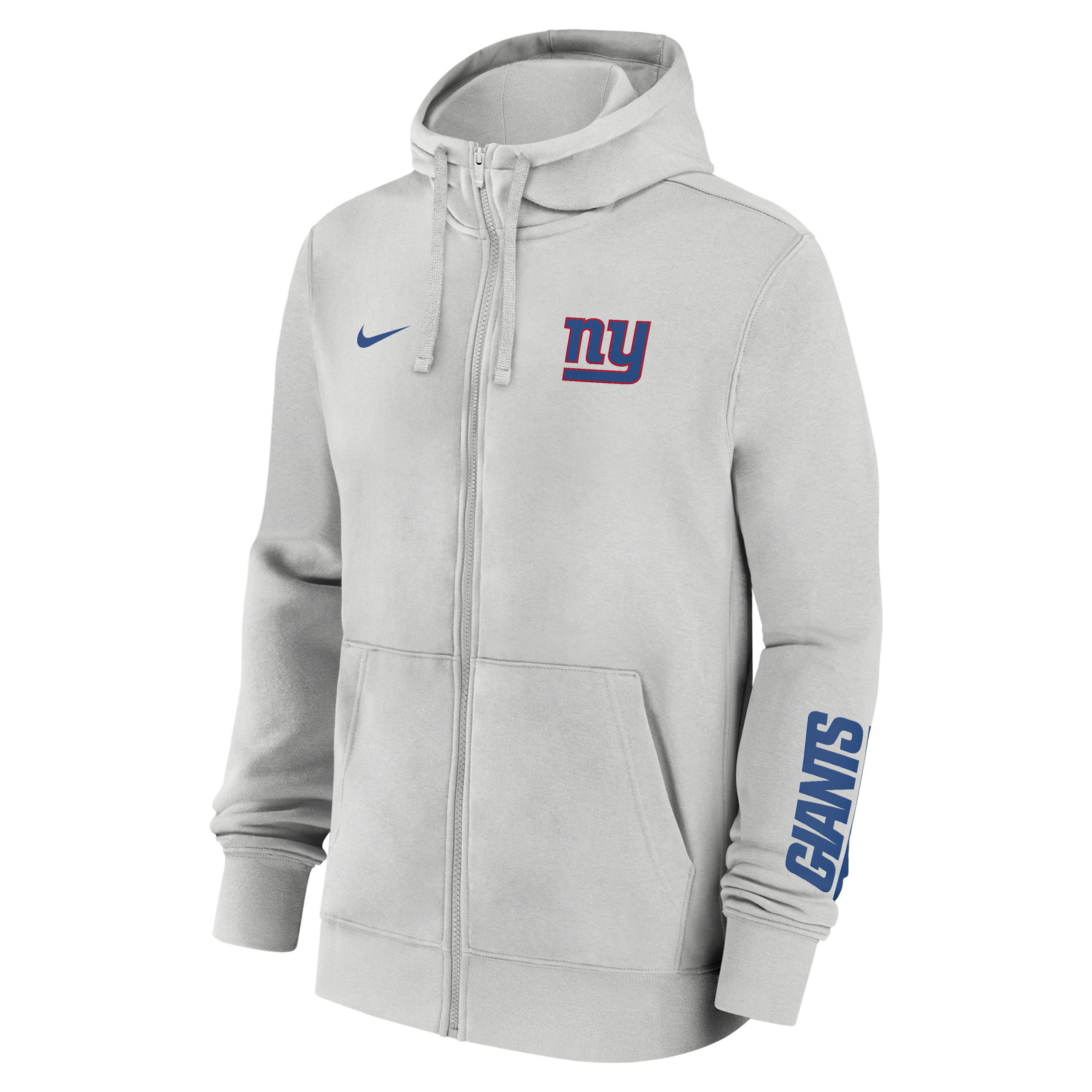 New York Giants Club Nike Men's NFL Full-Zip Hoodie in Grey | 01NC0BB8I-1LR