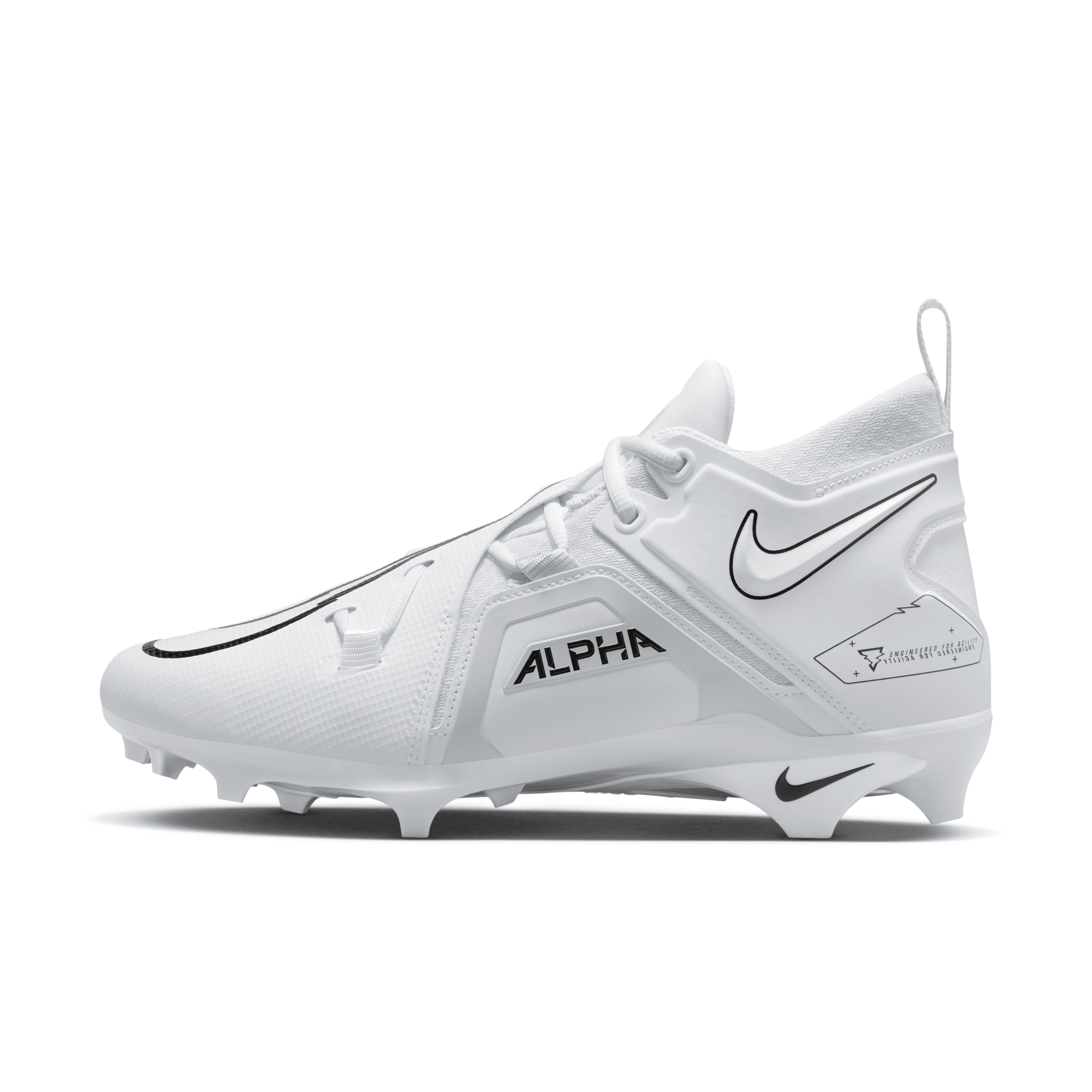 Nike Men's Alpha Menace Pro 3 Football Cleats In White
