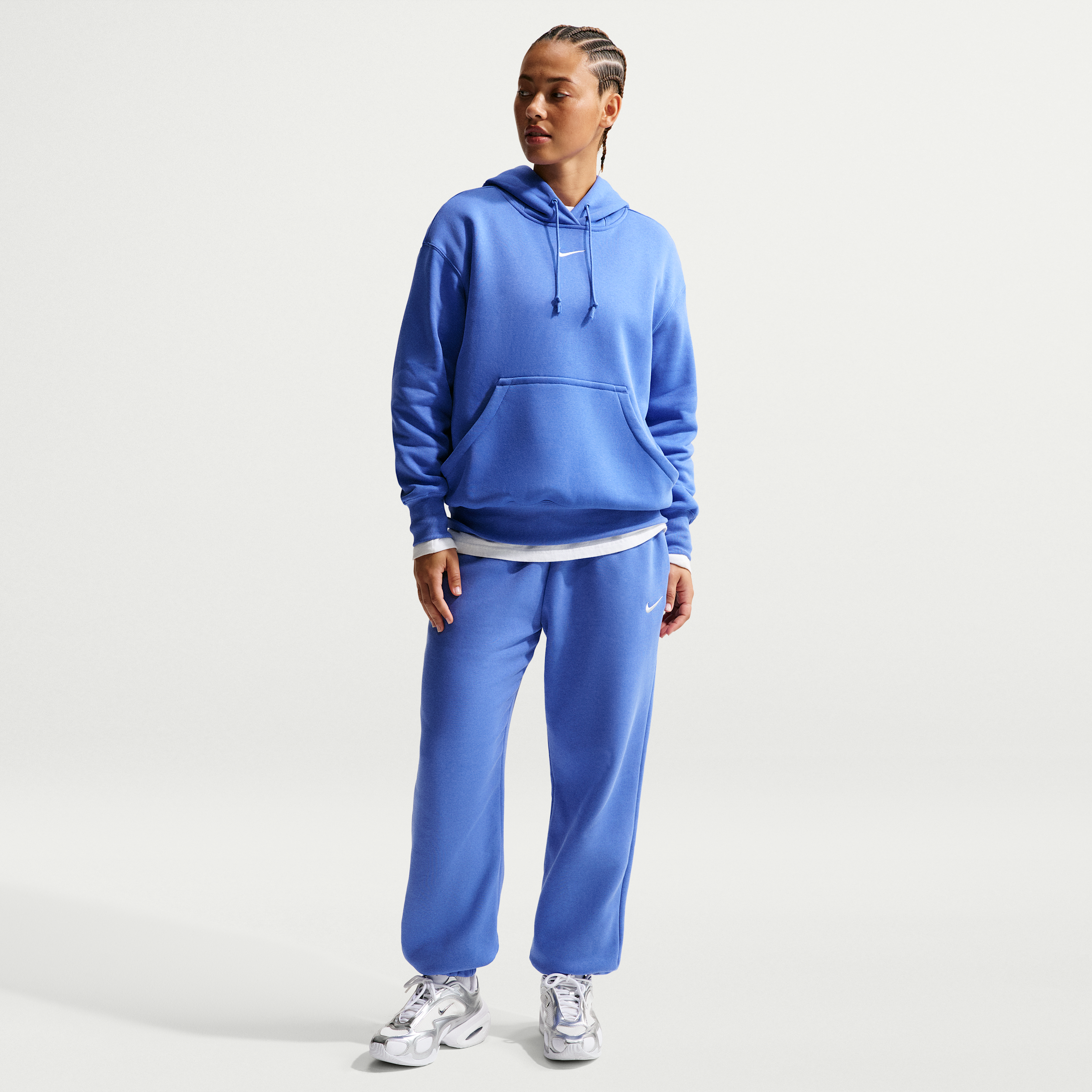Women's Nike Sportswear Phoenix Fleece High-Waisted Oversized Sweatpants in Blue | FZ5996-460