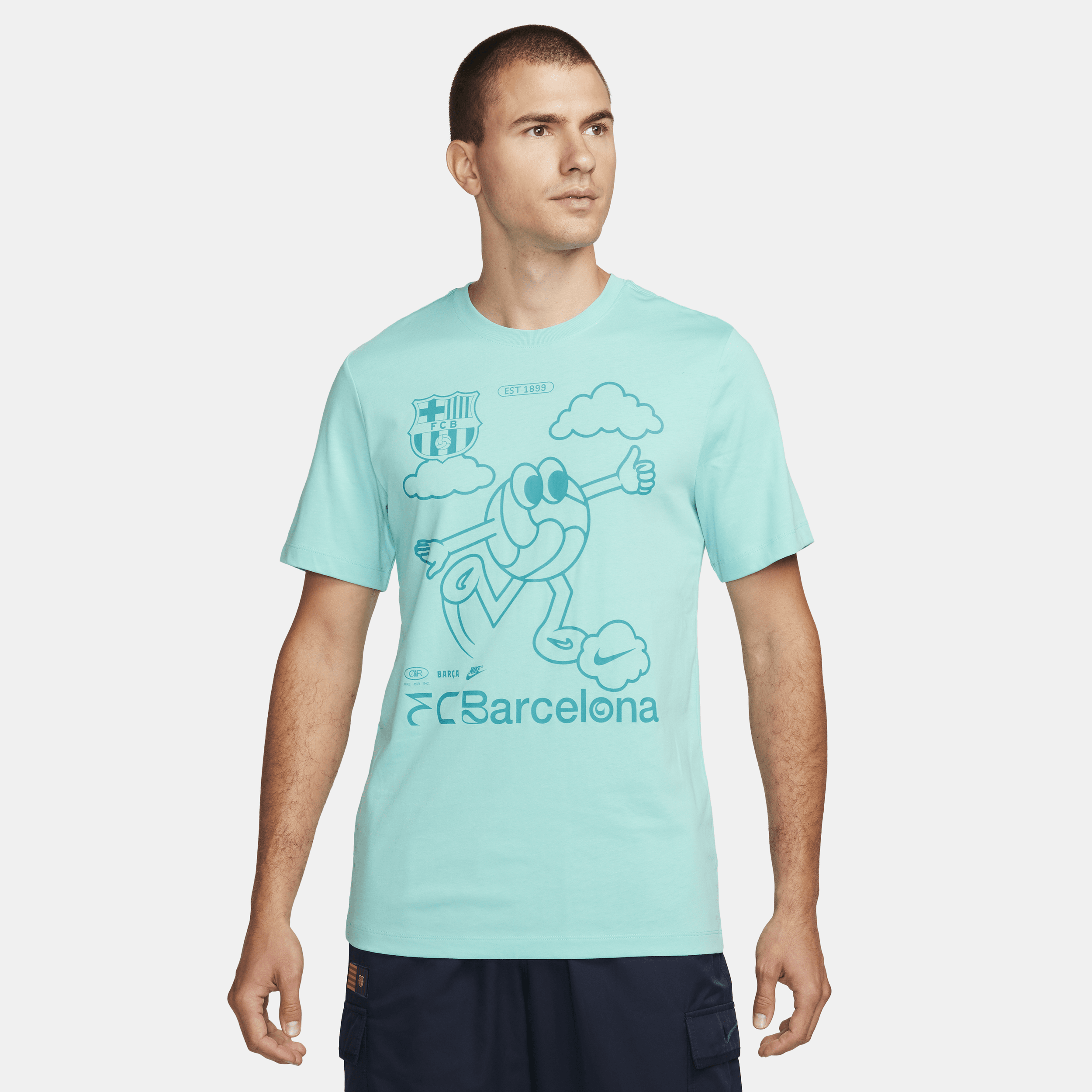 Shop Nike Fc Barcelona  Men's Air Soccer T-shirt In Blue