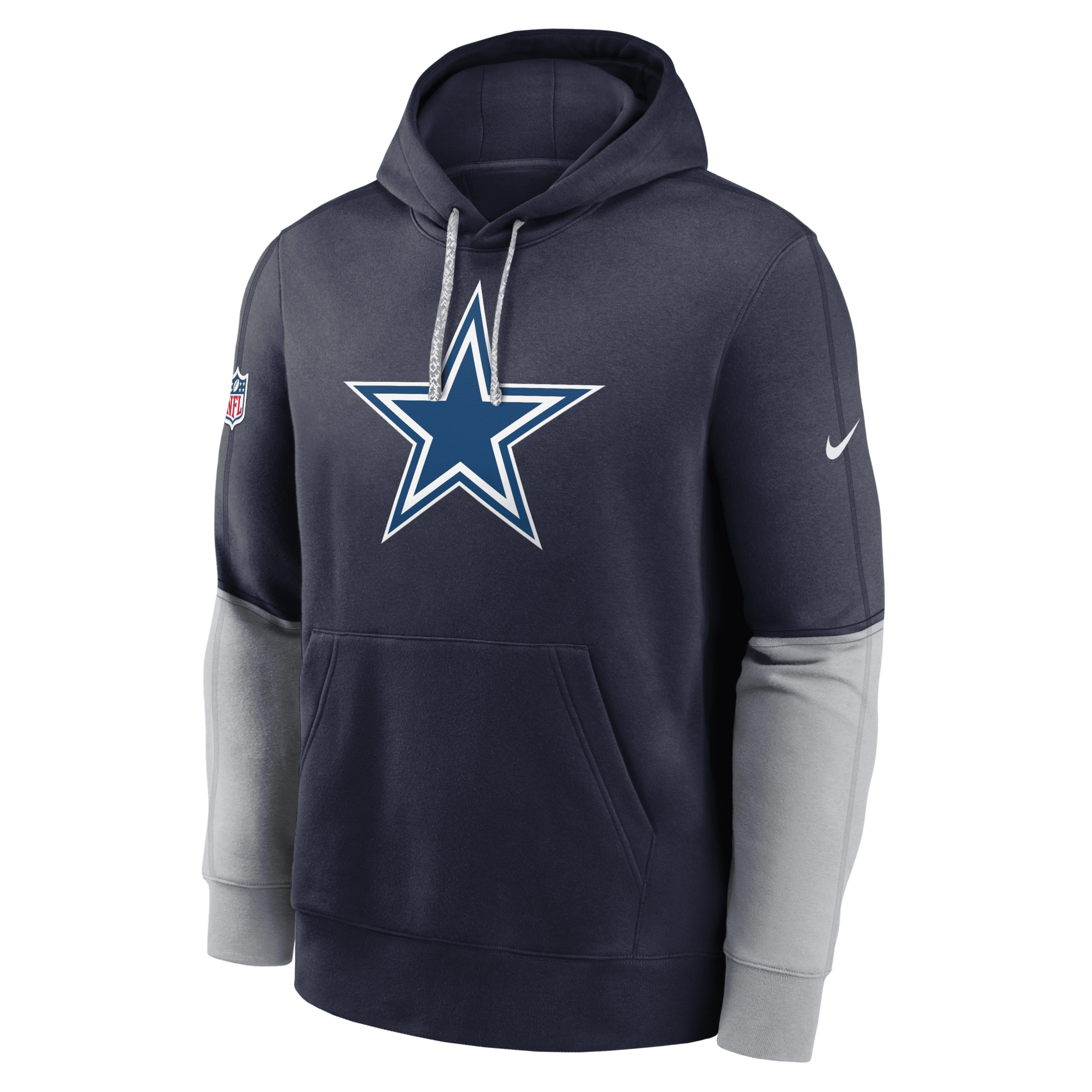 Dallas Cowboys Sideline Team Issue Club Nike Men's NFL Pullover Hoodie in Blue | 02F2447M7RD-87G