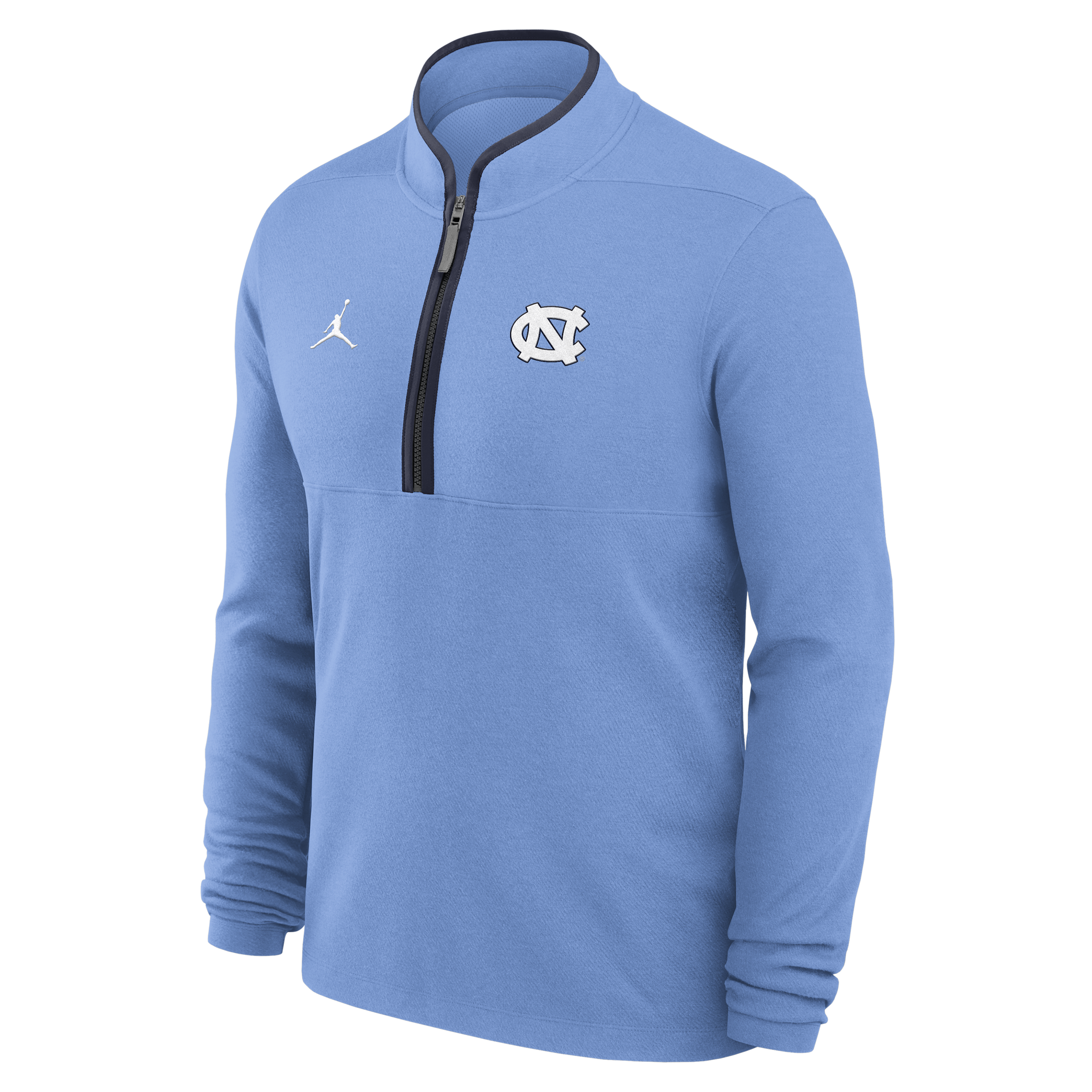 Men's North Carolina Victory Jordan Brand Dri-FIT College 1/2-Zip Long-Sleeve Top in Blue | JJ43195UNCN-APS