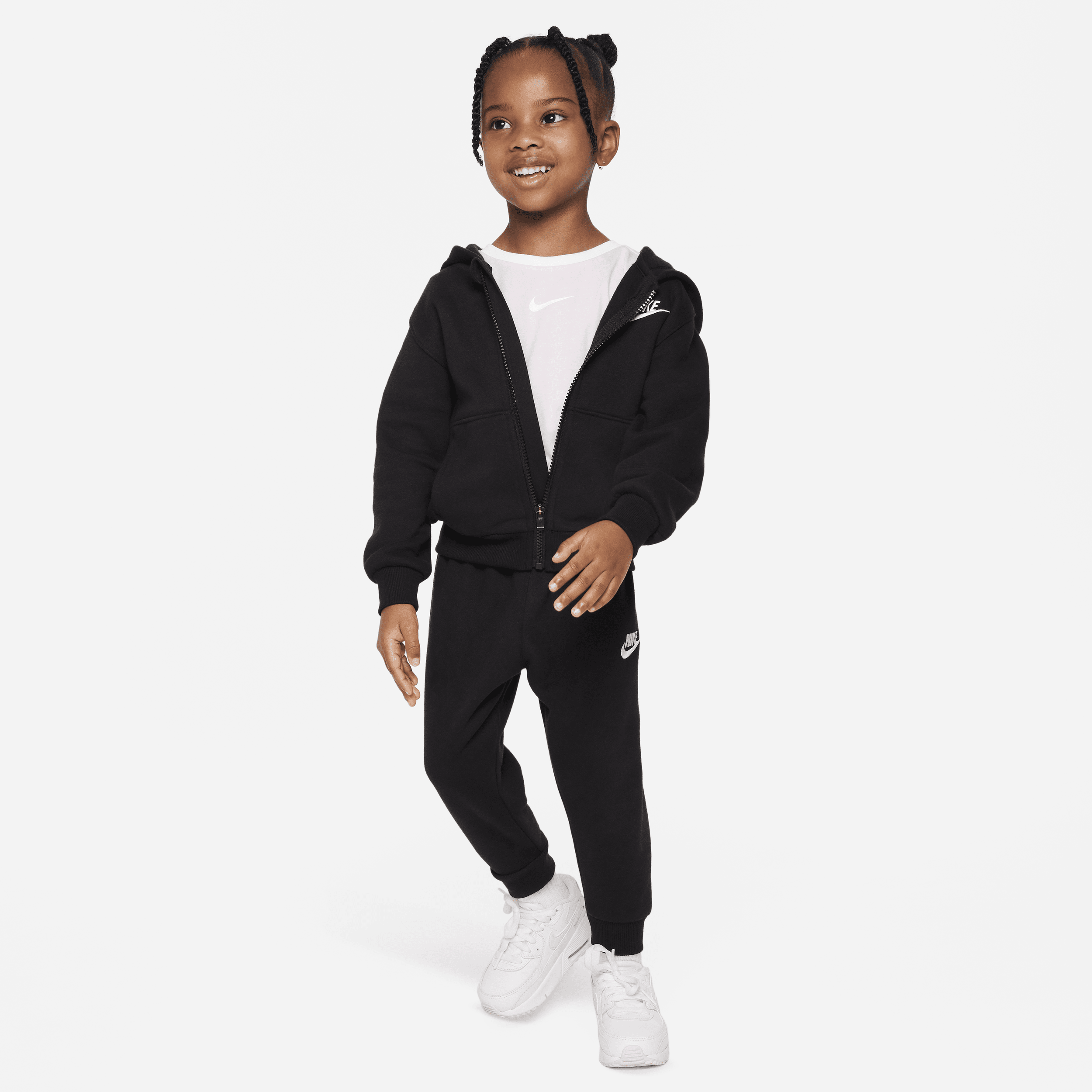 Nike Babies' Full-zip Club Set Toddler 2-piece Hoodie Set In Black