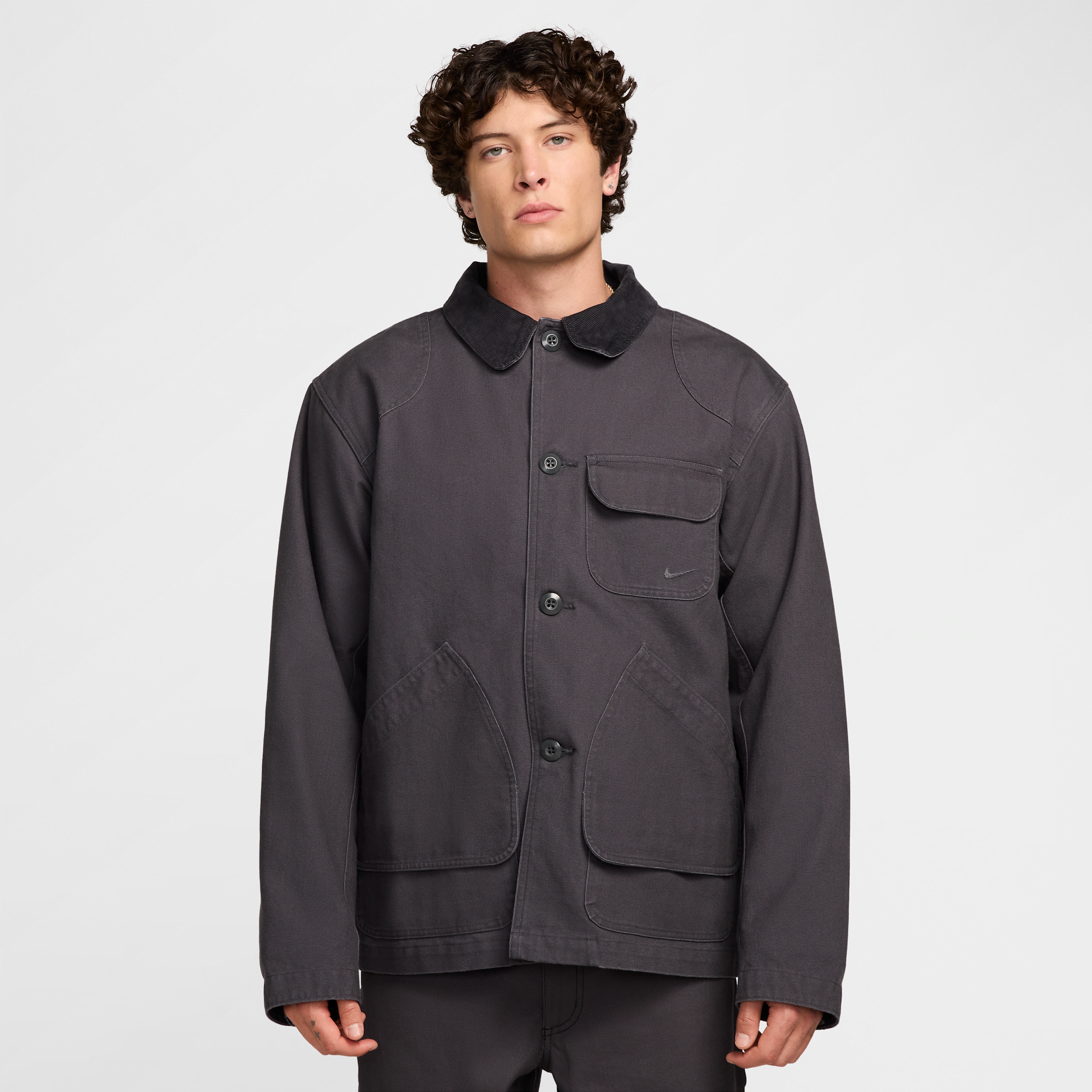 Nike Men's Life Flannel-lined Barn Coat In Grey