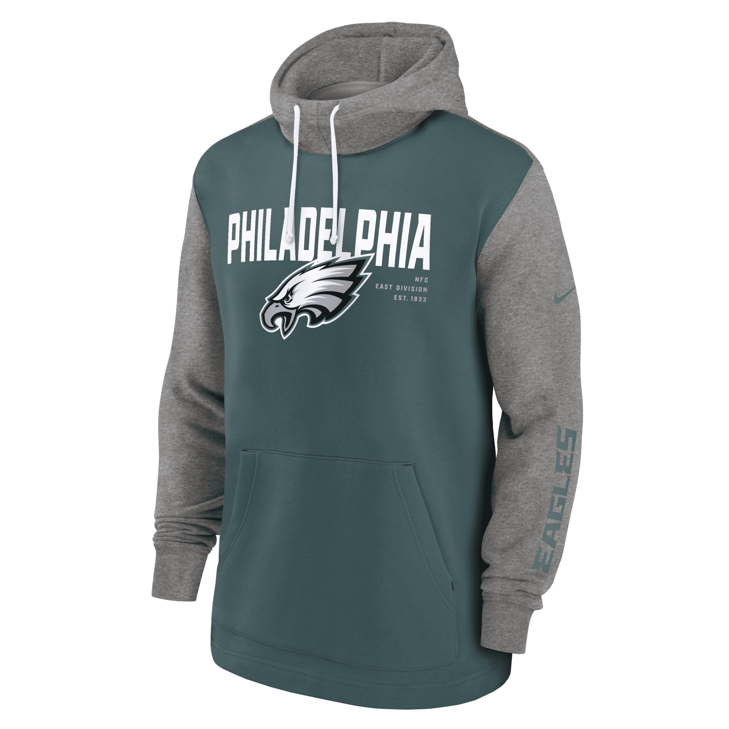 Nike Philadelphia Eagles Color Block Men's Nfl Pullover Hoodie In