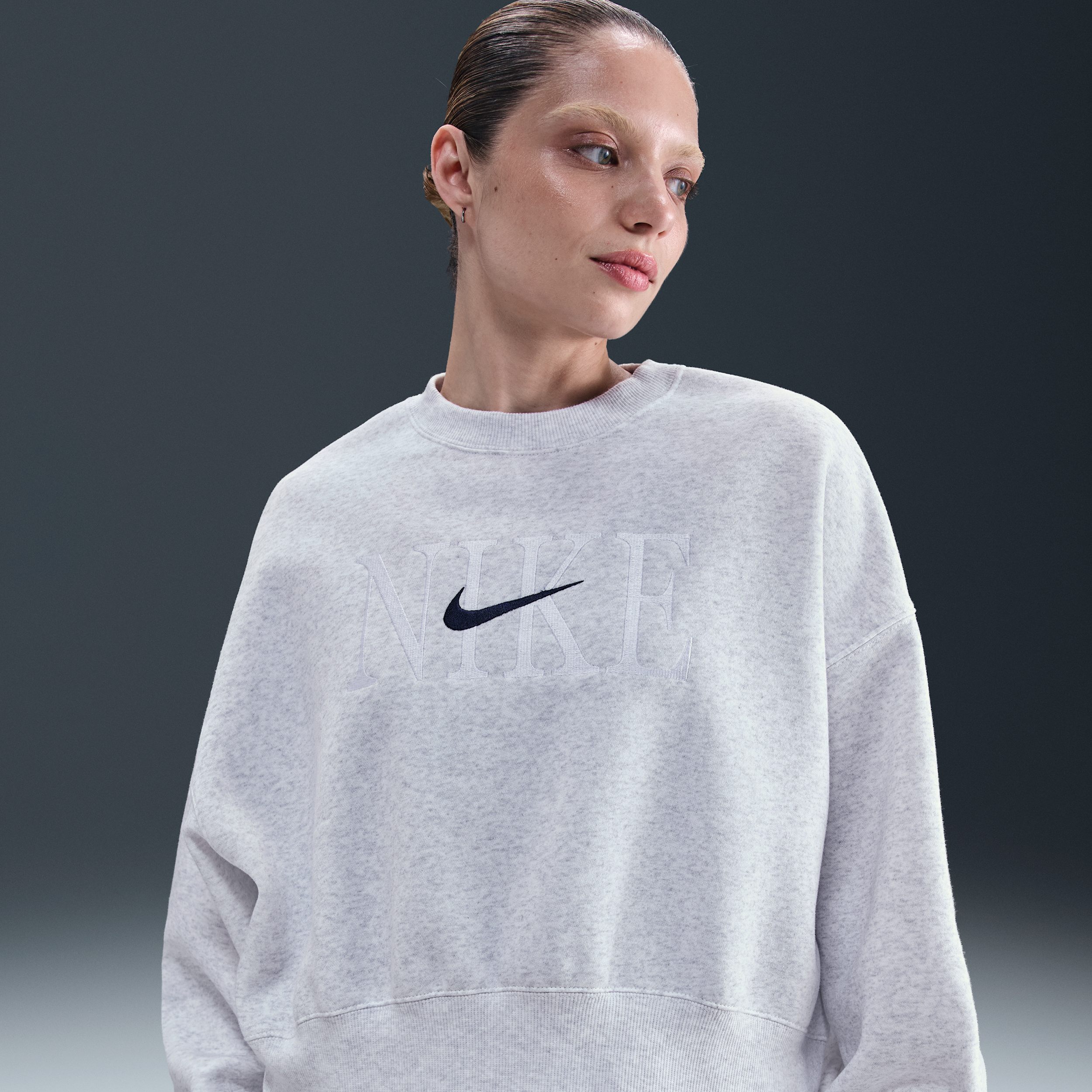 Nike Women's  Sportswear Phoenix Fleece Oversized Crew-neck Sweatshirt In Brown