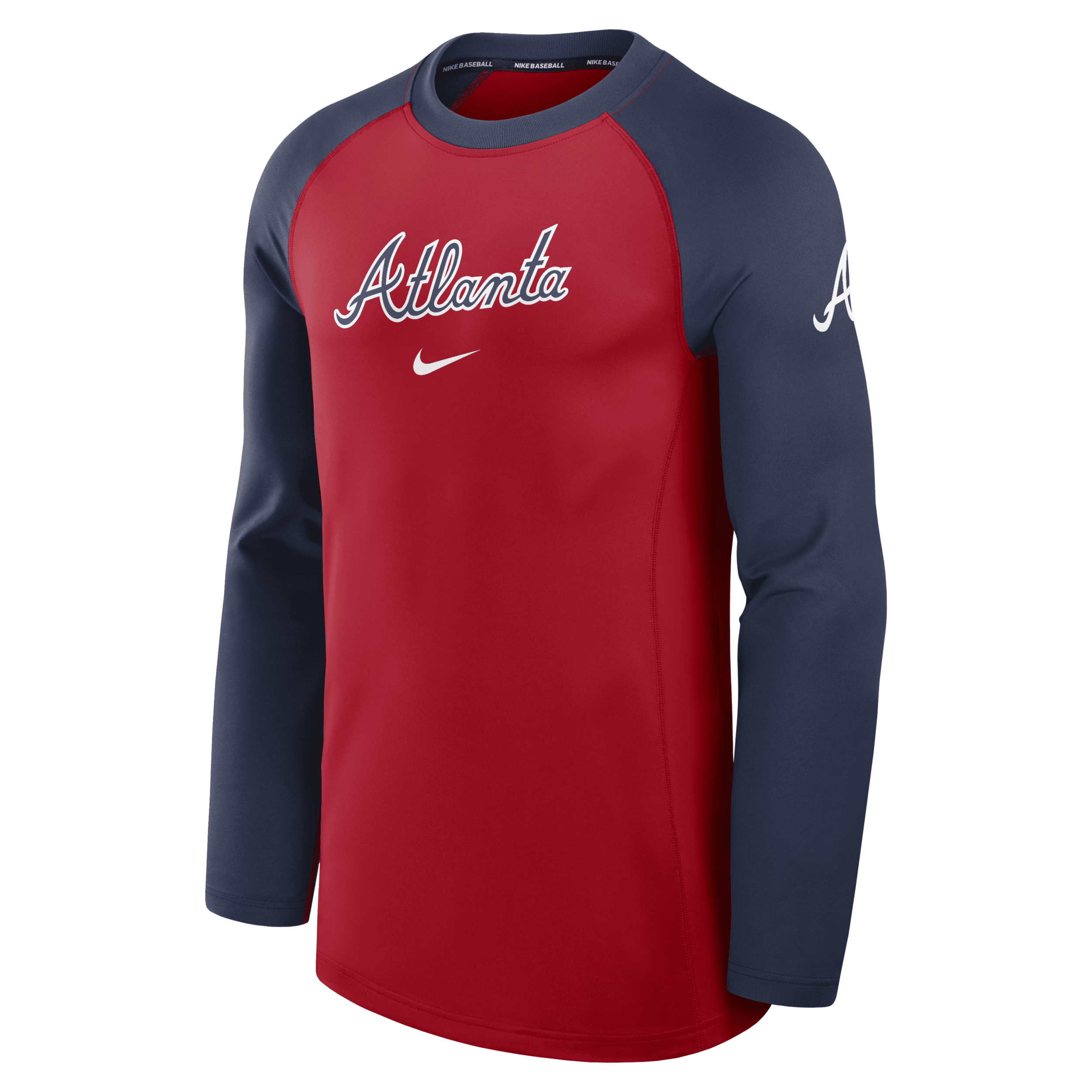 Nike Atlanta Braves Authentic Collection Game Time  Men's Dri-fit Mlb Long-sleeve T-shirt In Red