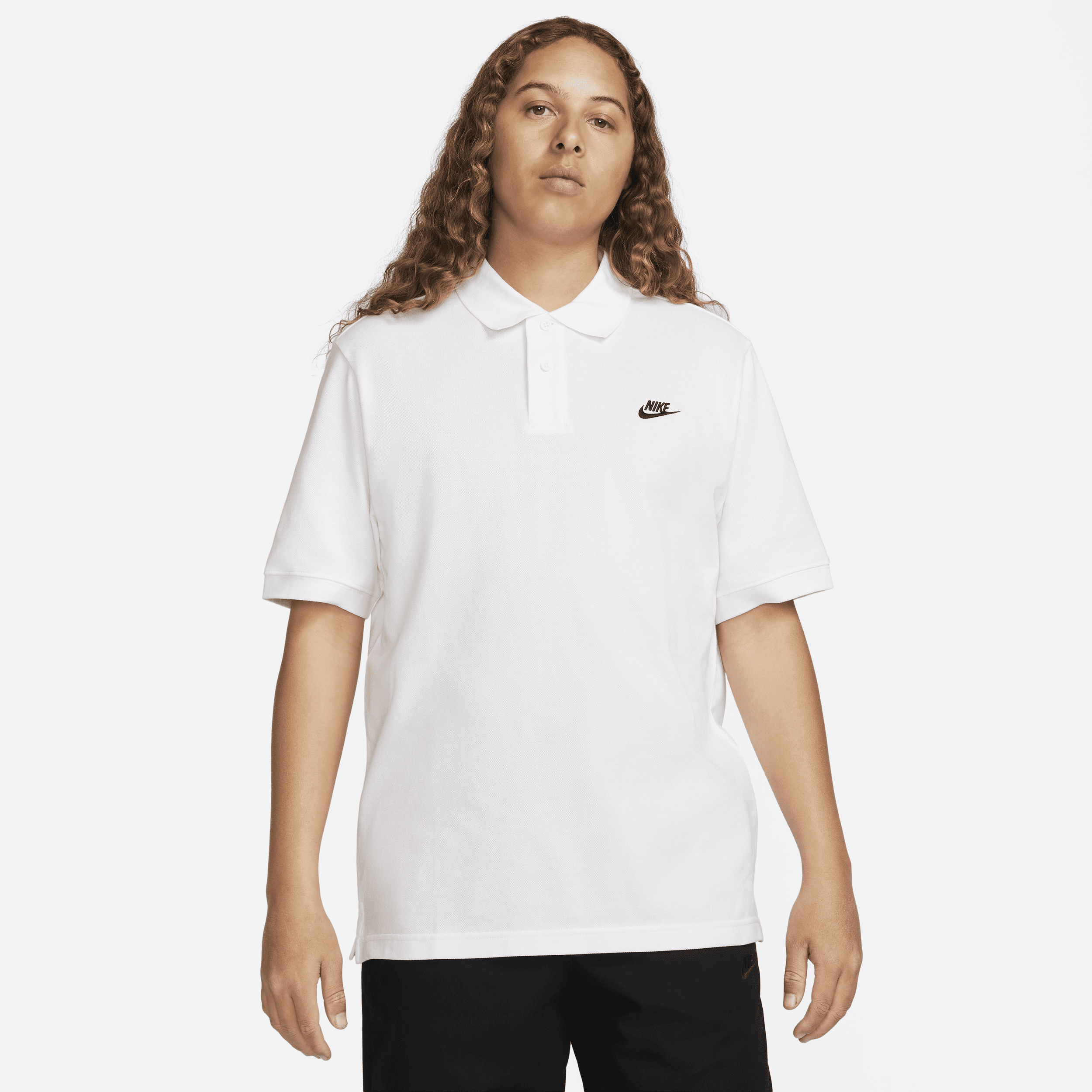 Shop Nike Men's Club Short-sleeve Polo In White