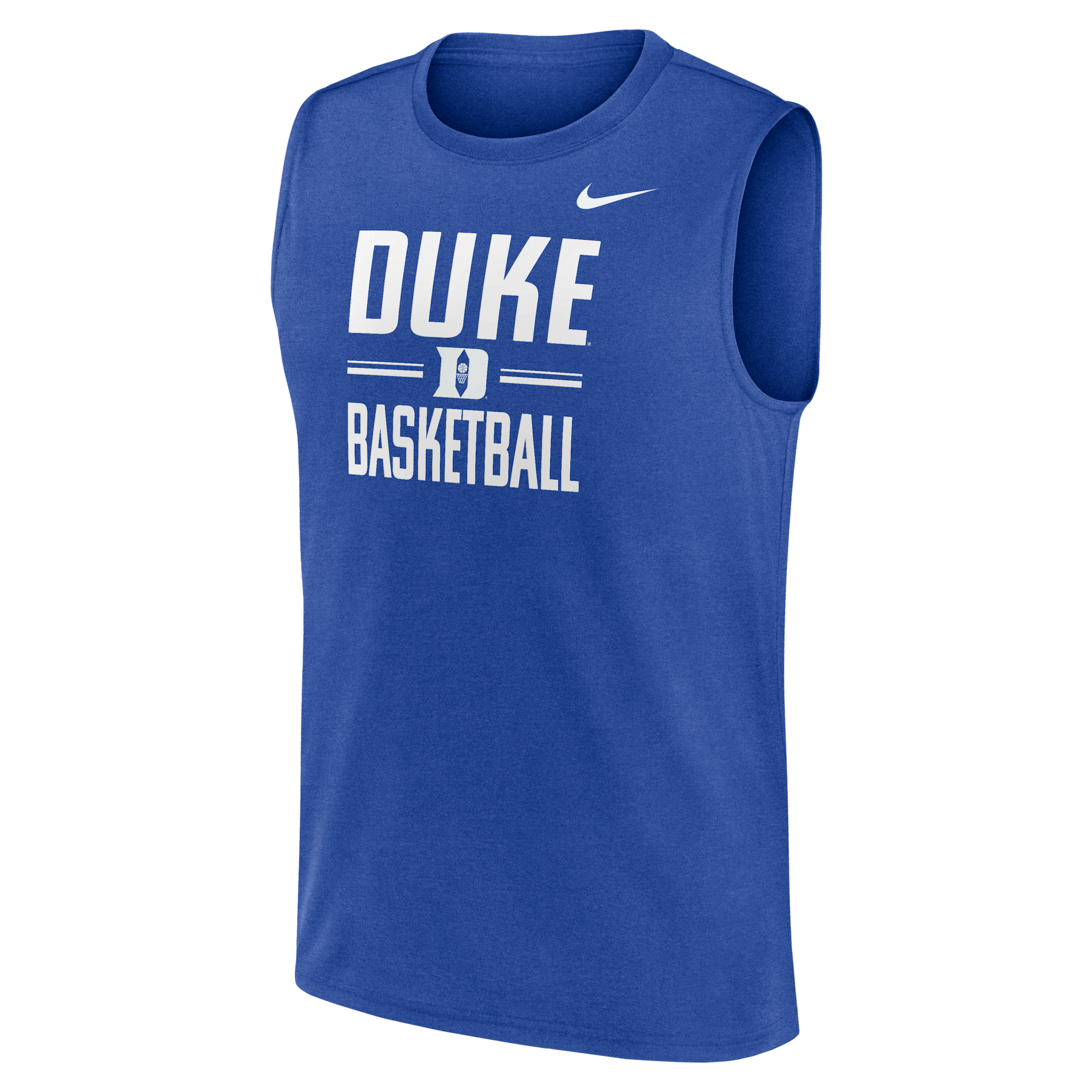 Duke Courtside Nike Men's Dri-FIT College Sleeveless T-Shirt in Blue | 02YJ4EVDU-4CE