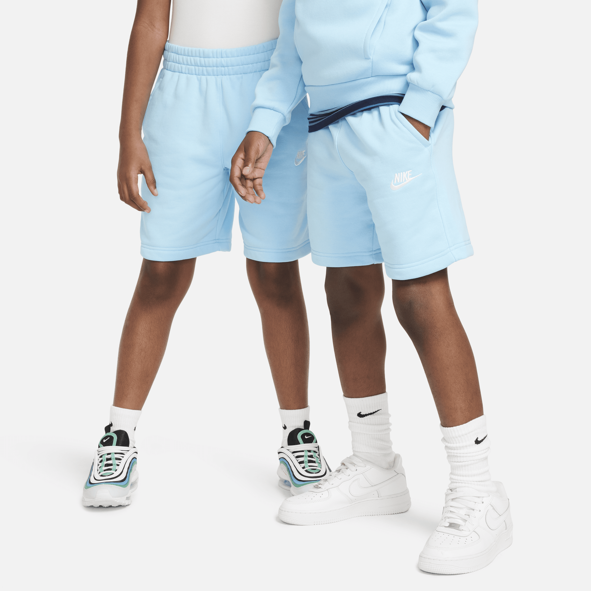 Nike Sportswear Club Fleece Big Kids' French Terry Shorts In Blue