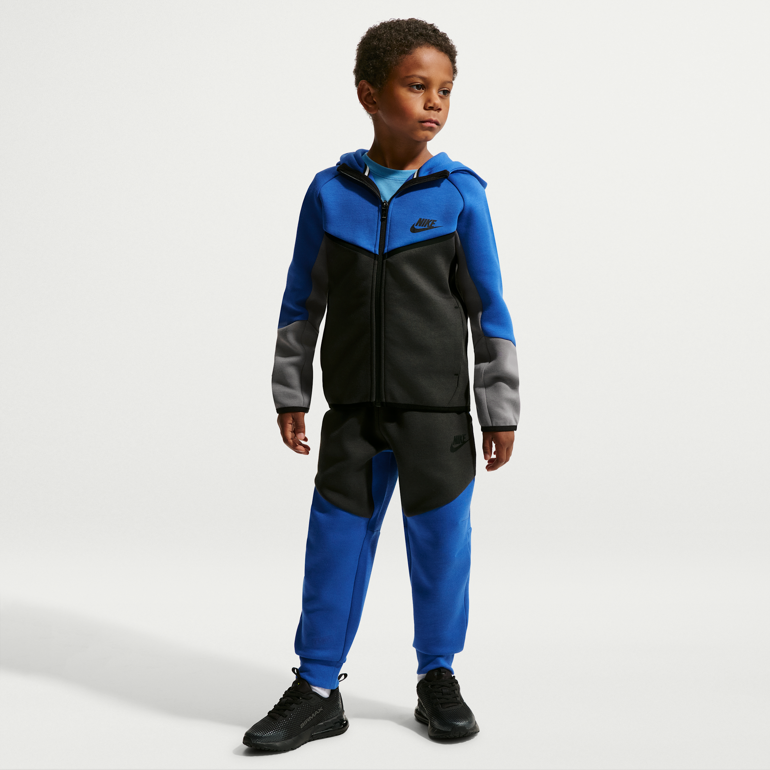 Nike Sportswear Little Kids' Tech Fleece 2-Piece Full-Zip Set in Blue | 86M880-B3D