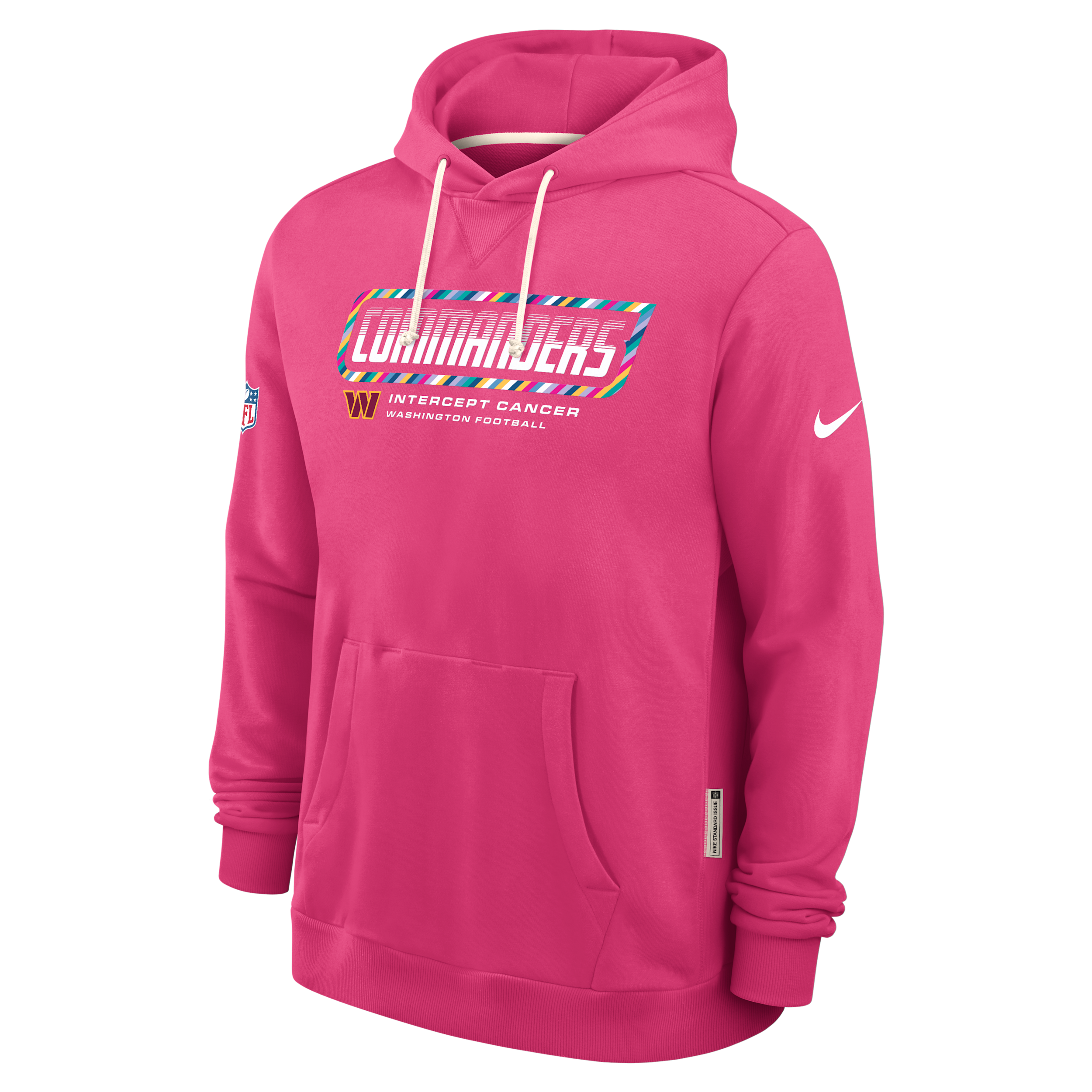 Washington Commanders Crucial Catch Sideline Standard Issue Nike Men's Dri-FIT NFL Pullover Hoodie in Pink | 03AZ68XZUZ-F9R