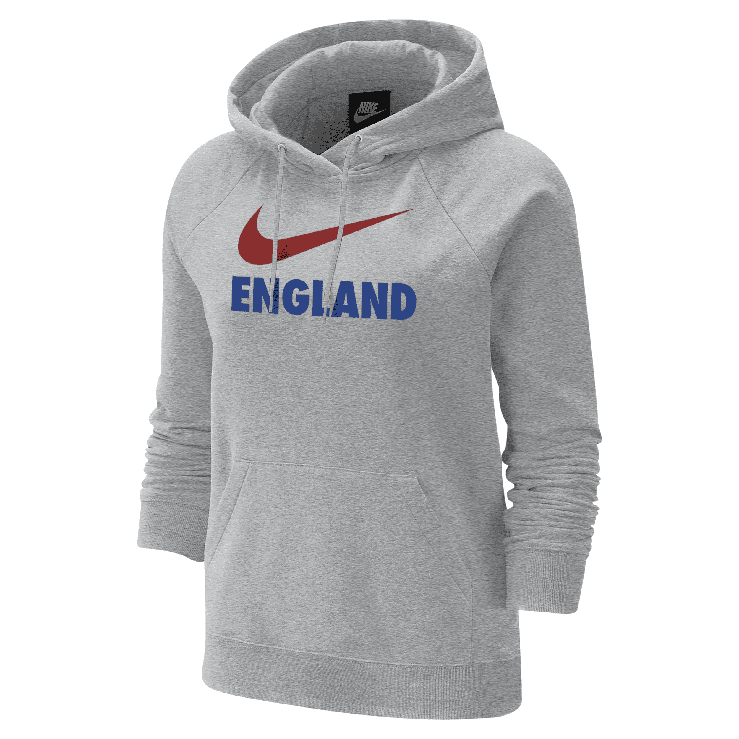 Nike Heather Gray England National Team Lockup Varsity Fleece Raglan Pullover Hoodie In Grey