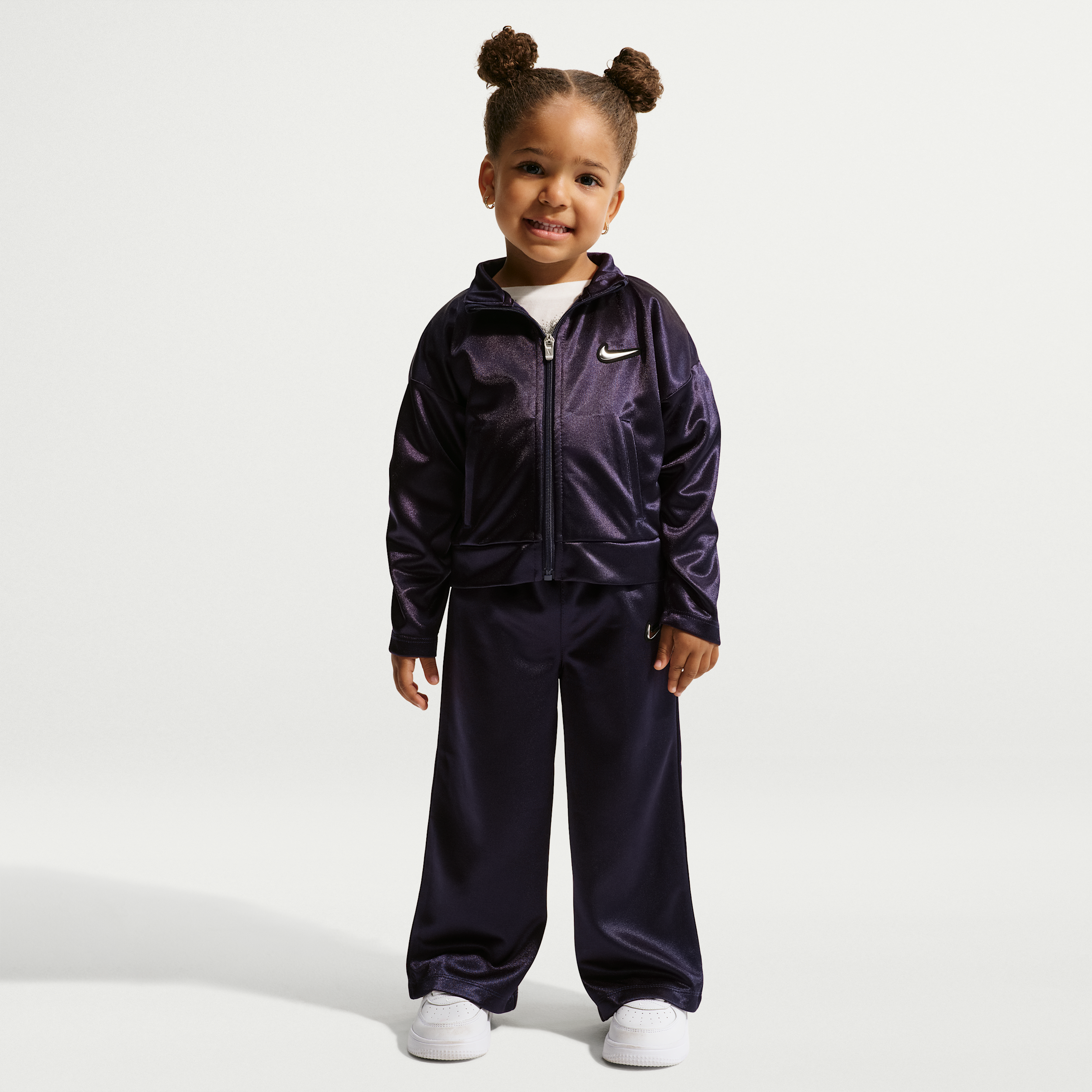 Nike Toddler Girls' 2T-5T Mock-Neck Full-Zip Long-Sleeve Jacket and Pants, 2-Piece Set - Purple Dynasty