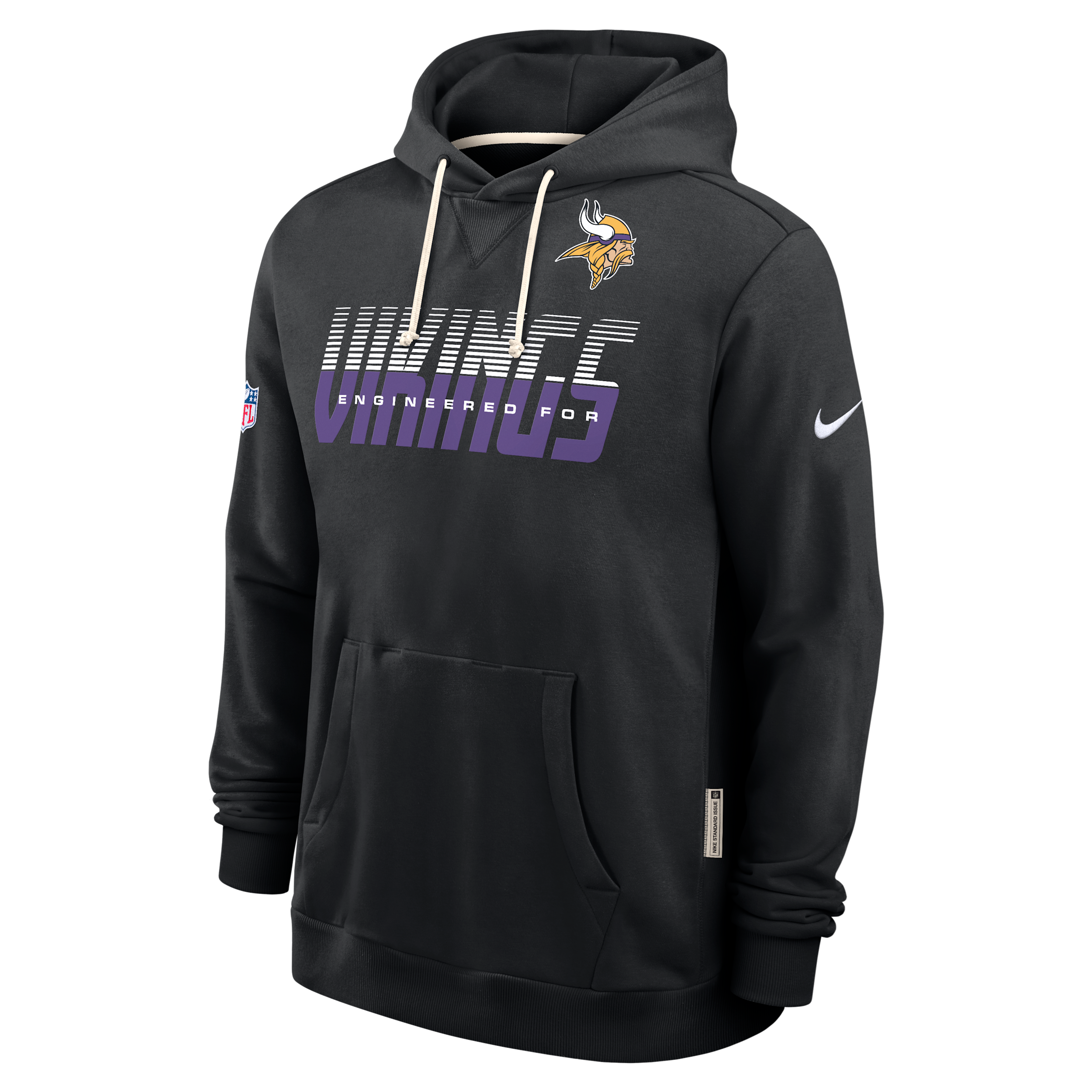 Minnesota Vikings Sideline Standard Issue Nike Men's Dri-FIT NFL Pullover Hoodie in Black | 03AZ00A9M-SX8