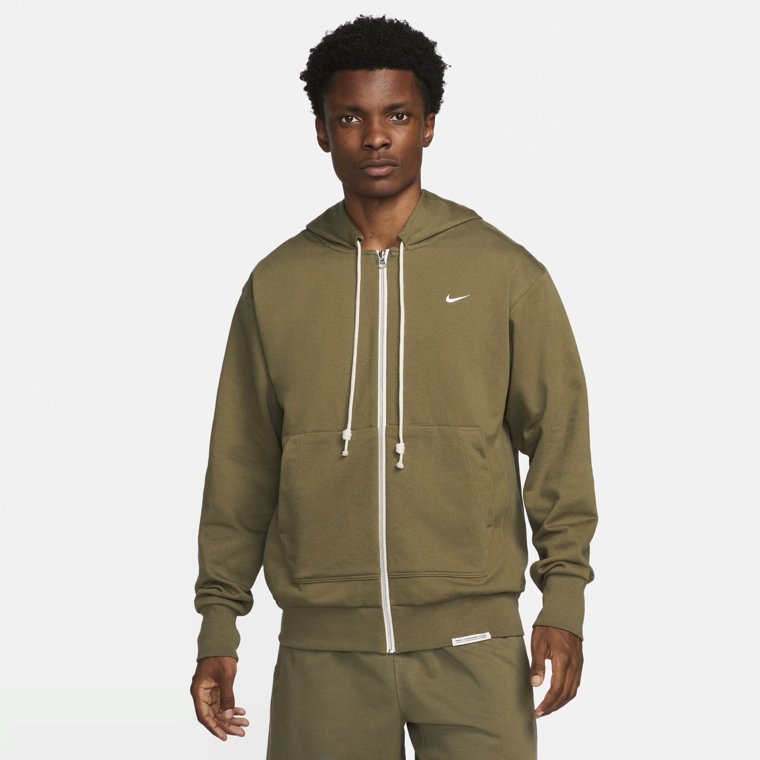 Nike Men's Standard Issue Dri-fit Full-zip Basketball Hoodie In Green