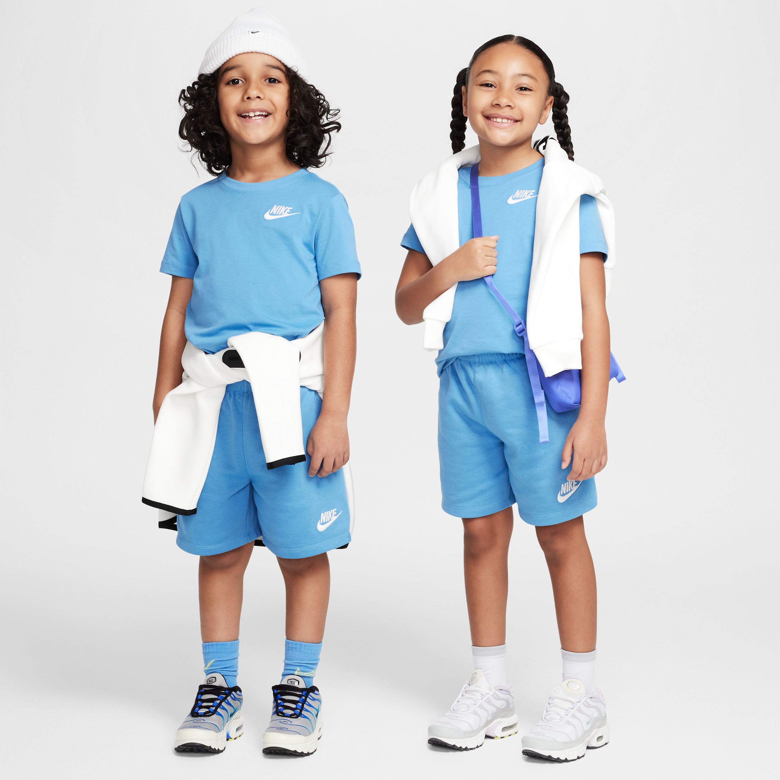 Nike Little Kids' 2-piece Knit Shorts Set In Blue