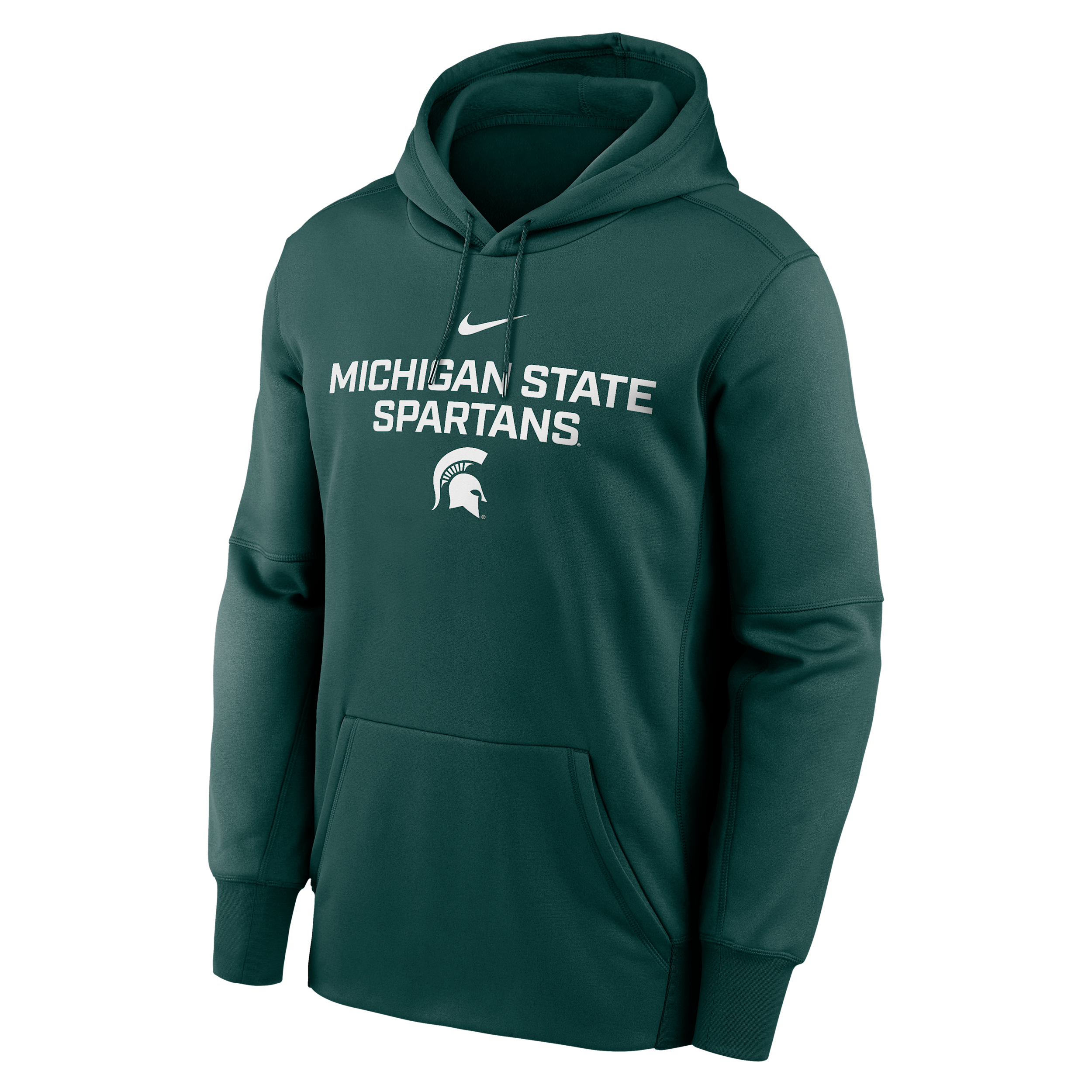 Nike Men's Michigan State Team Stacked Menâs  Therma College Pullover Hoodie In Green