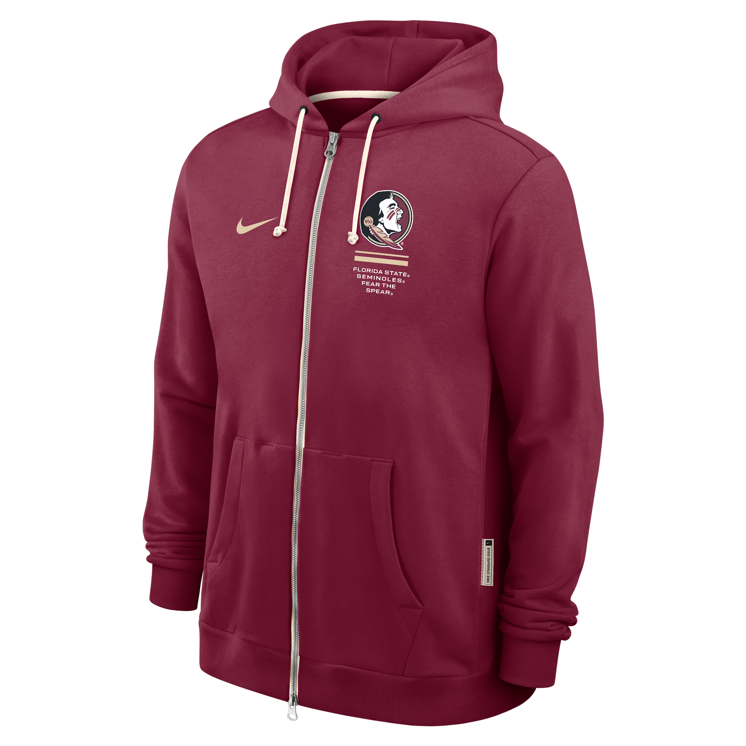 Florida State Sideline Standard Issue Nike Men's Dri-FIT College Full-Zip Hoodie in Red | 03AV69XFTN-1FA