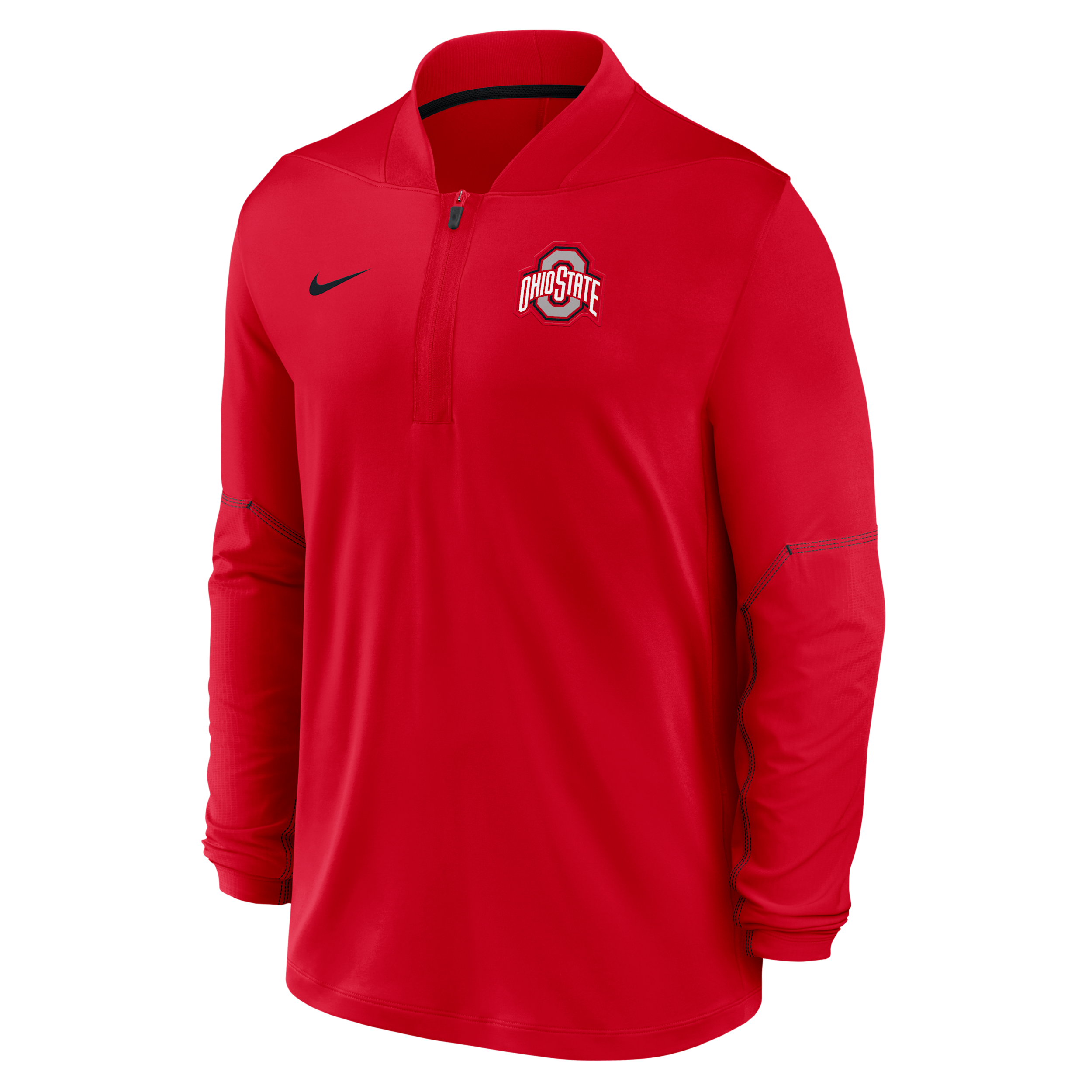Nike Men's Scarlet Ohio State Buckeyes 2026 Sideline Midweight Half-Zip Dri-fit Pullover - Scarlet, Black