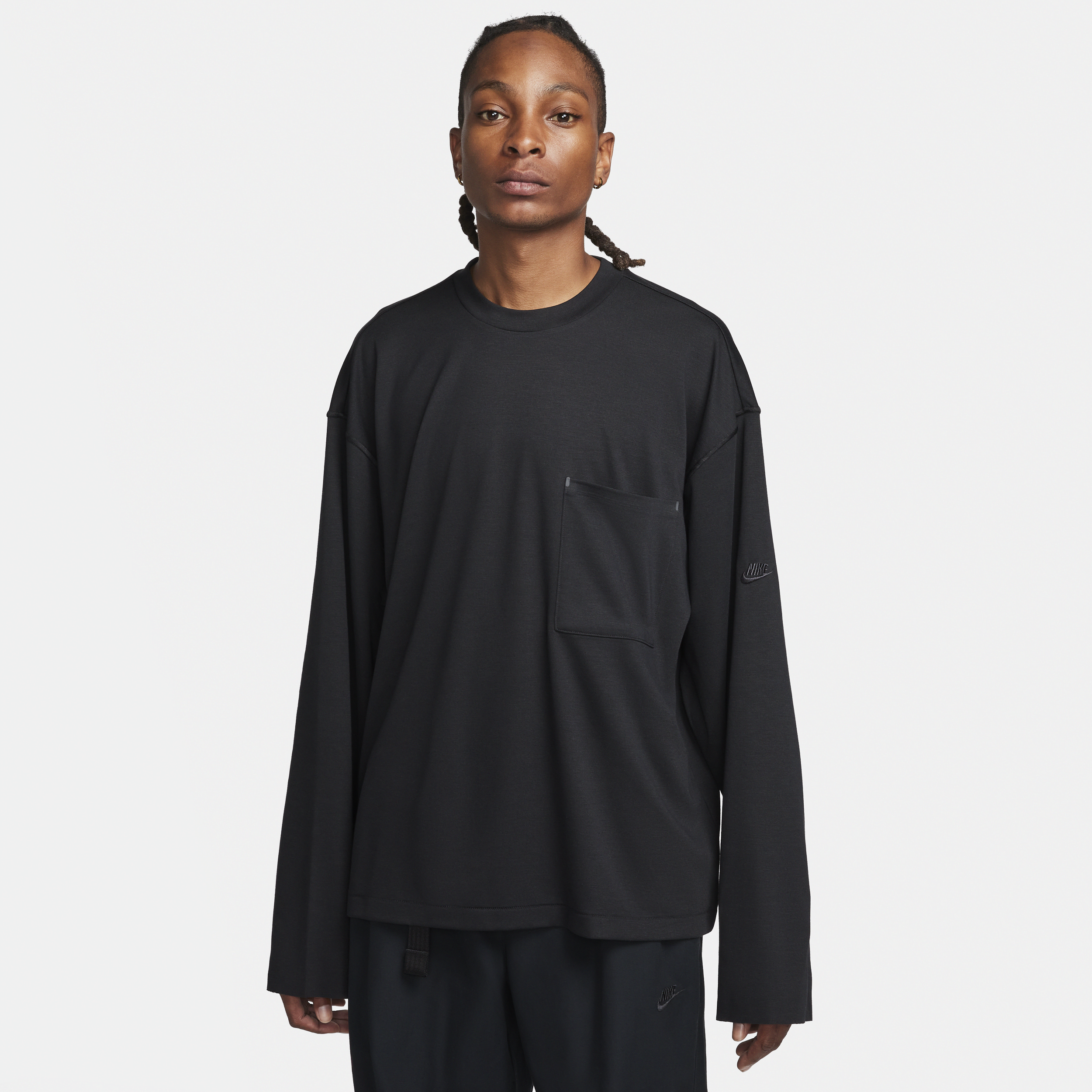 Shop Nike Men's  Sportswear Dri-fit Tech Pack Long-sleeve Top In Black