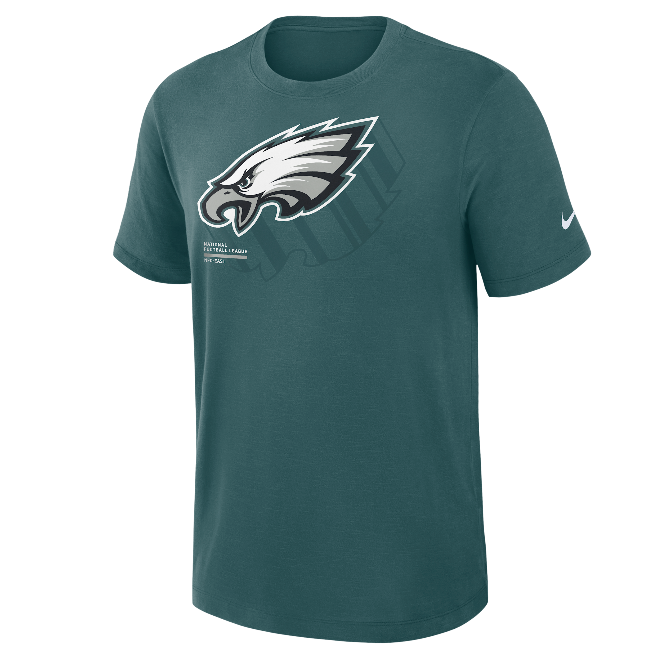 Nike Midnight Green Philadelphia Eagles Left End Run Slub Performance T-shirt In Gray