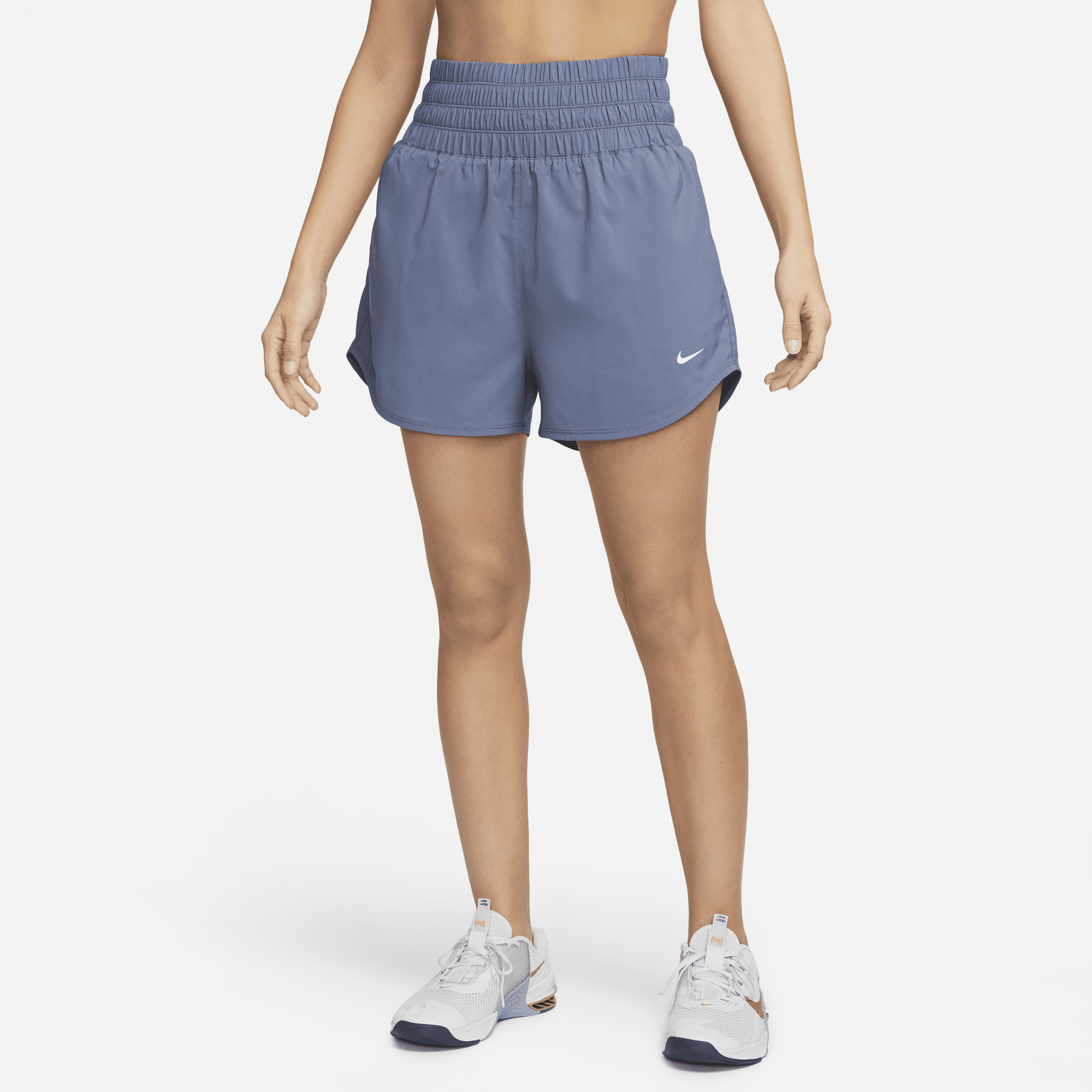 Shop Nike Women's One Dri-fit Ultra High-waisted 3" Brief-lined Shorts In Blue