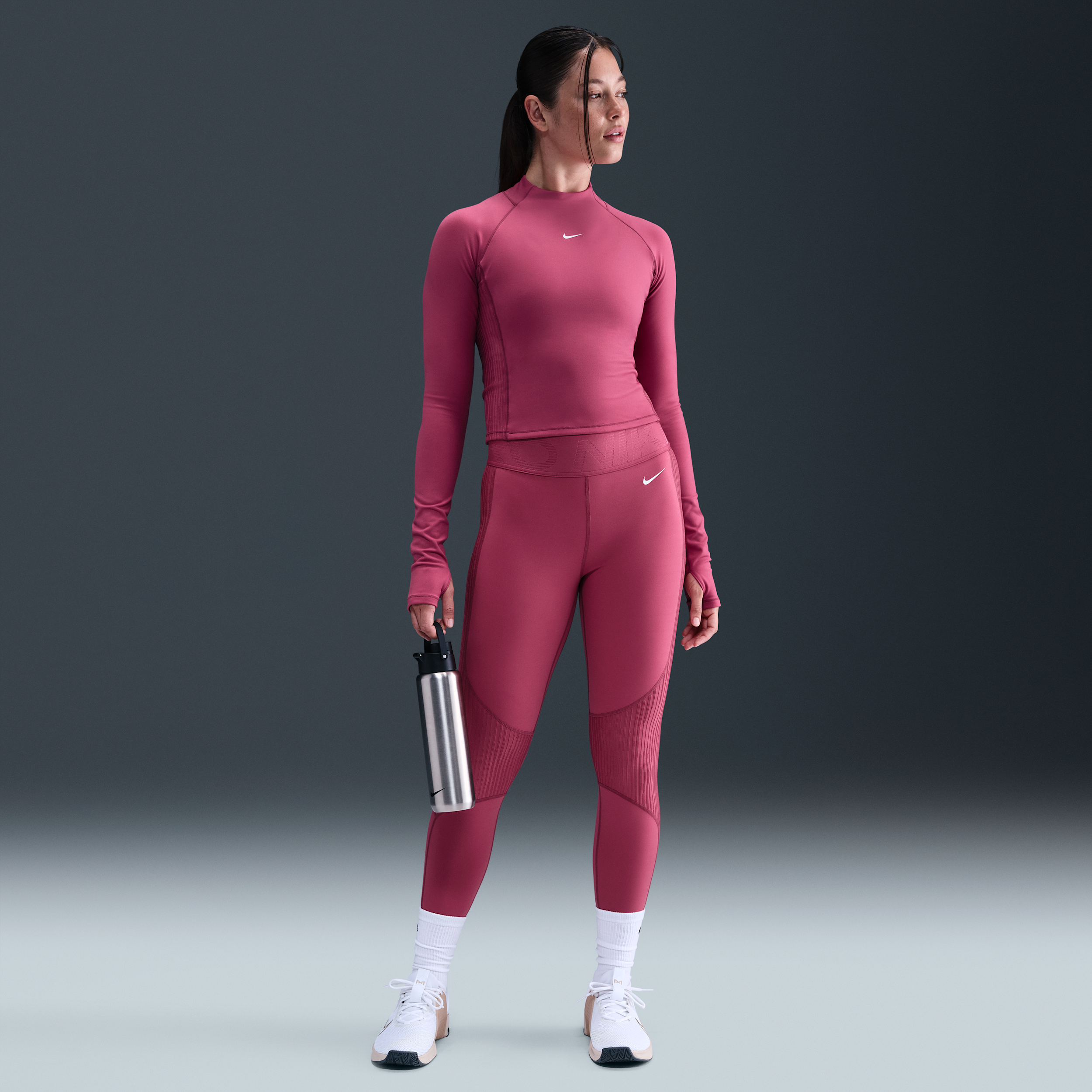 Women's Nike Pro High-Waisted Leggings in Purple | HV2508-634