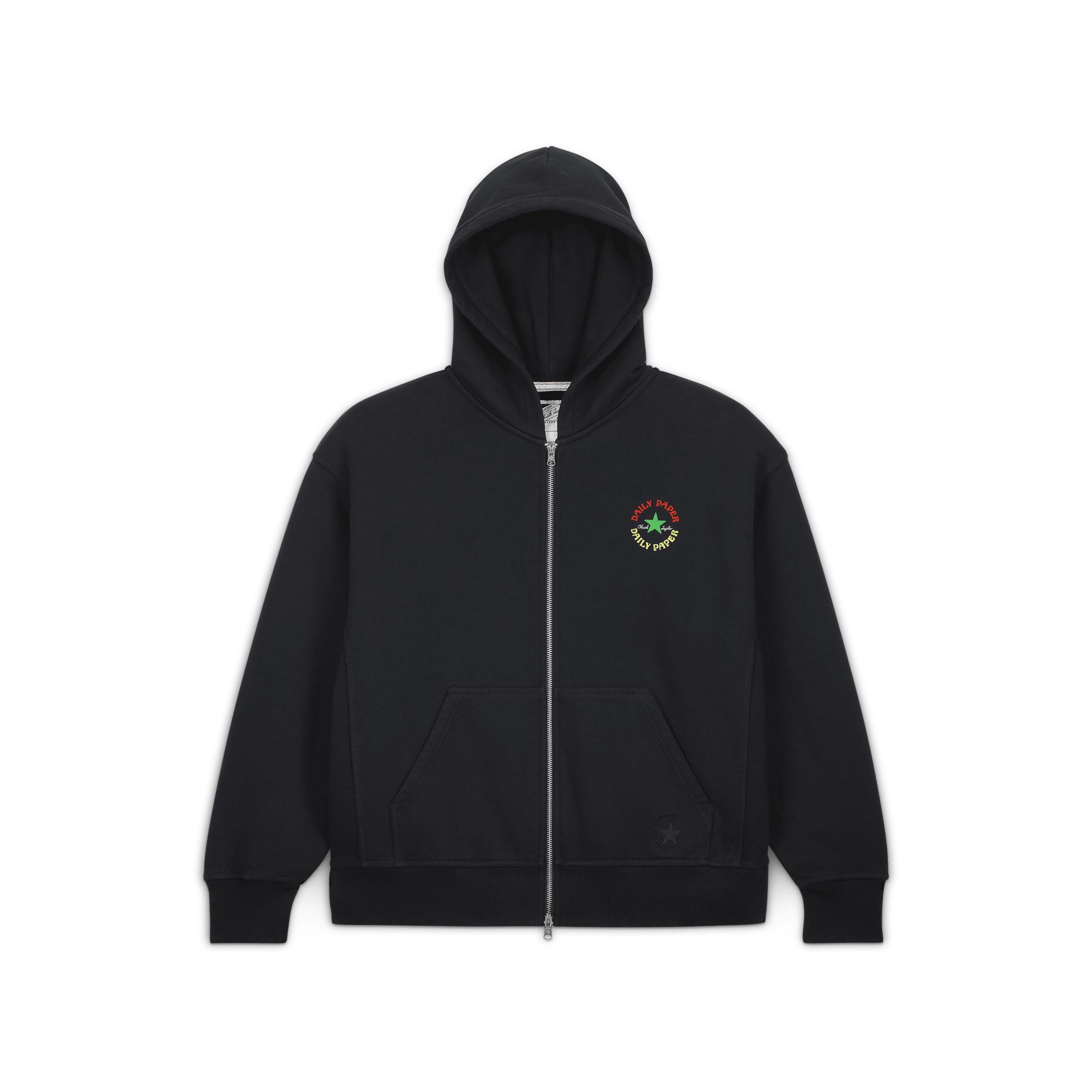 Converse X Daily Paper Full Zip Hoodie In Black