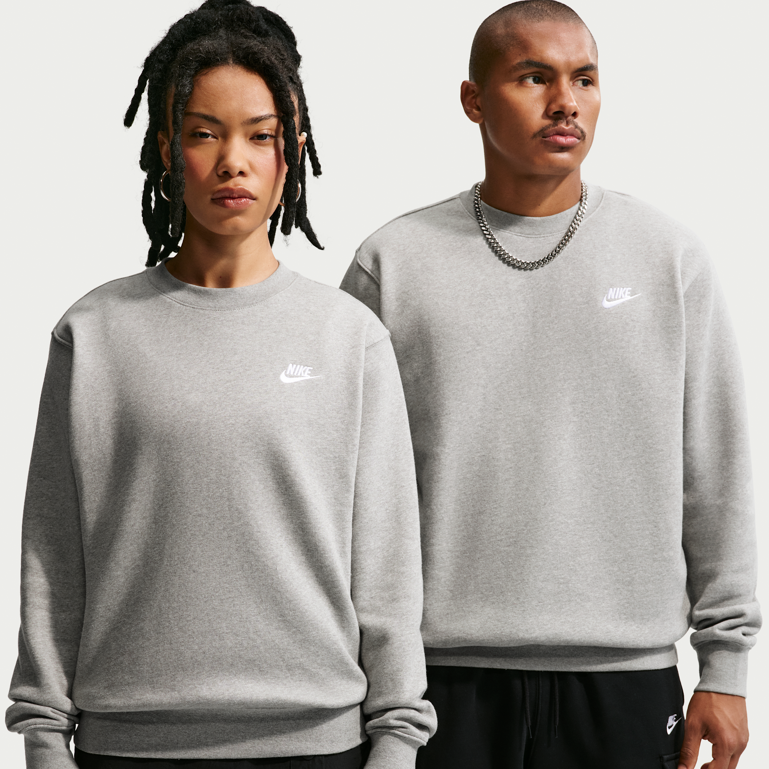 Men's Nike Sportswear Club Fleece Crew in Grey | BV2662-063