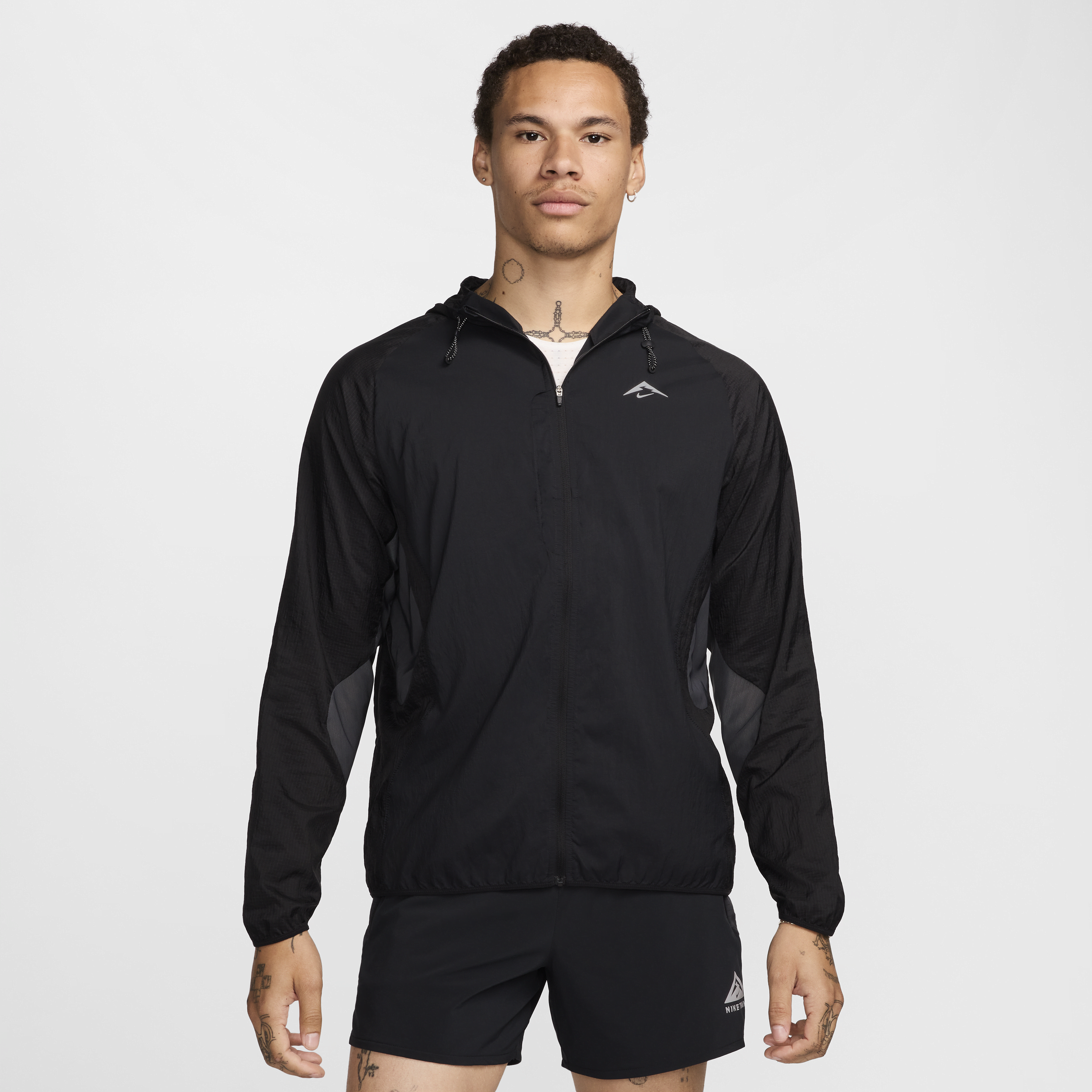 Shop Nike Men's Trail Aireez Running Jacket In Black