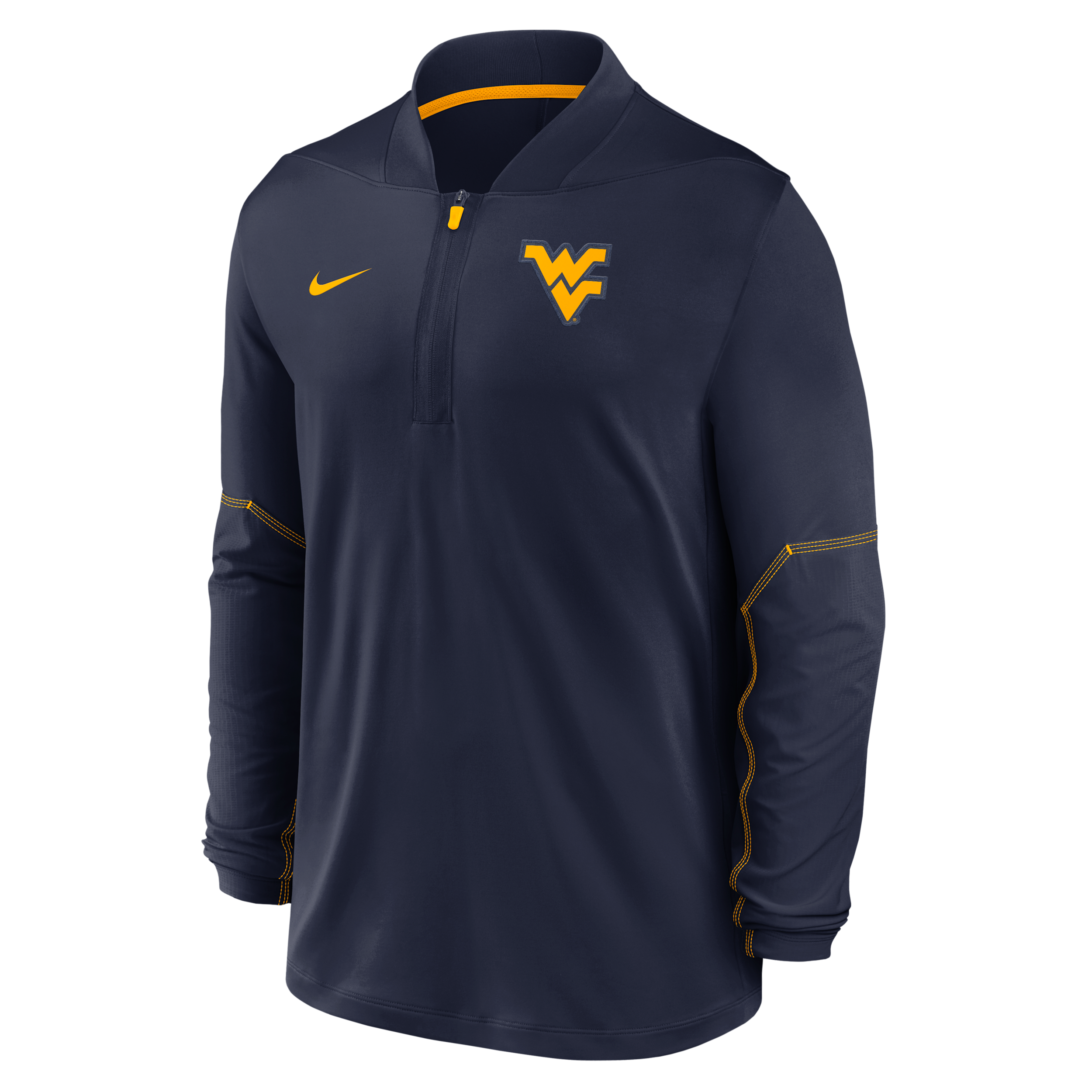 Nike Men's Navy West Virginia Mountaineers 2026 Sideline Midweight Half-Zip Dri-fit Pullover - Navy, Gold