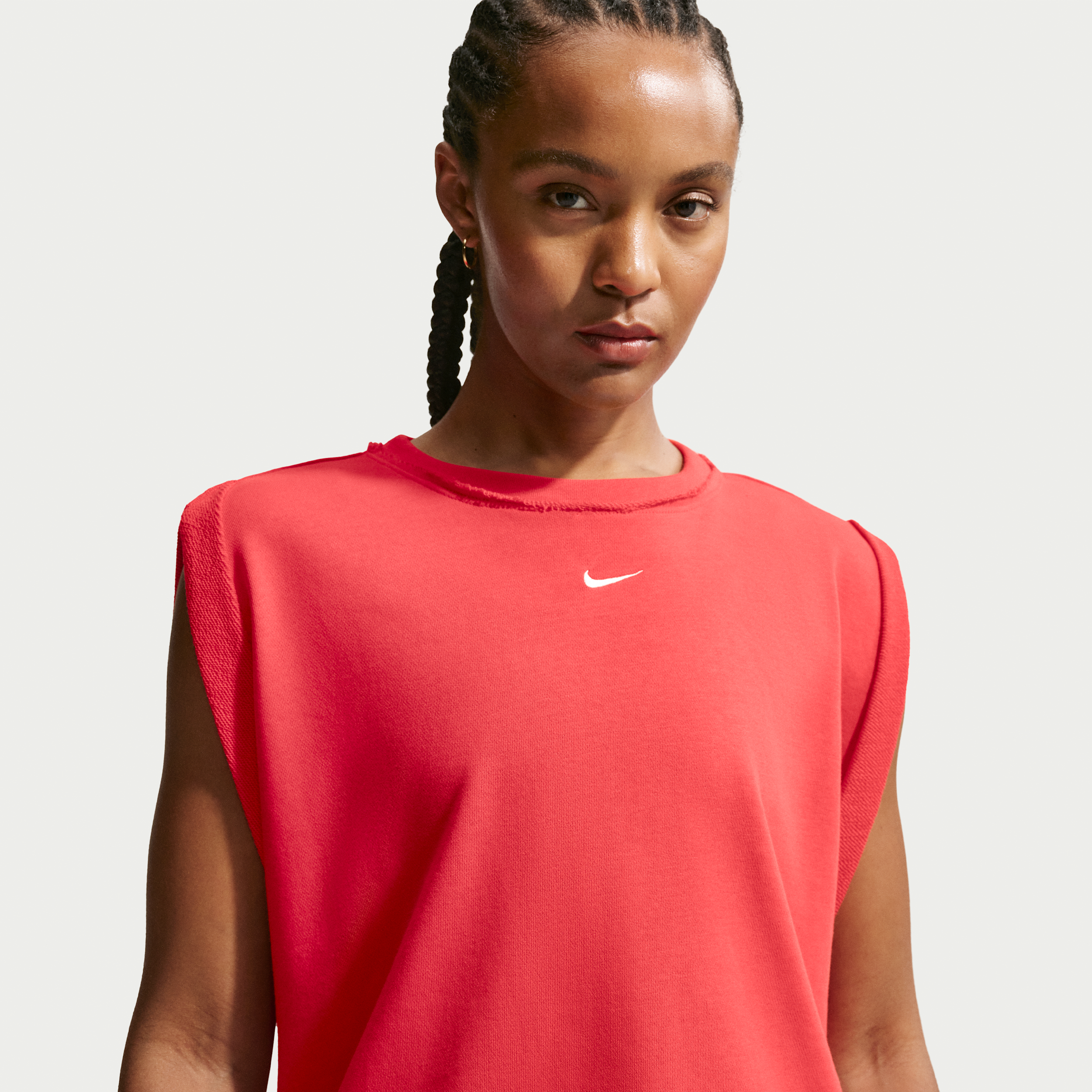 Women's Nike Sportswear Chill Terry Oversized Tank Top in Red | IF0569-696