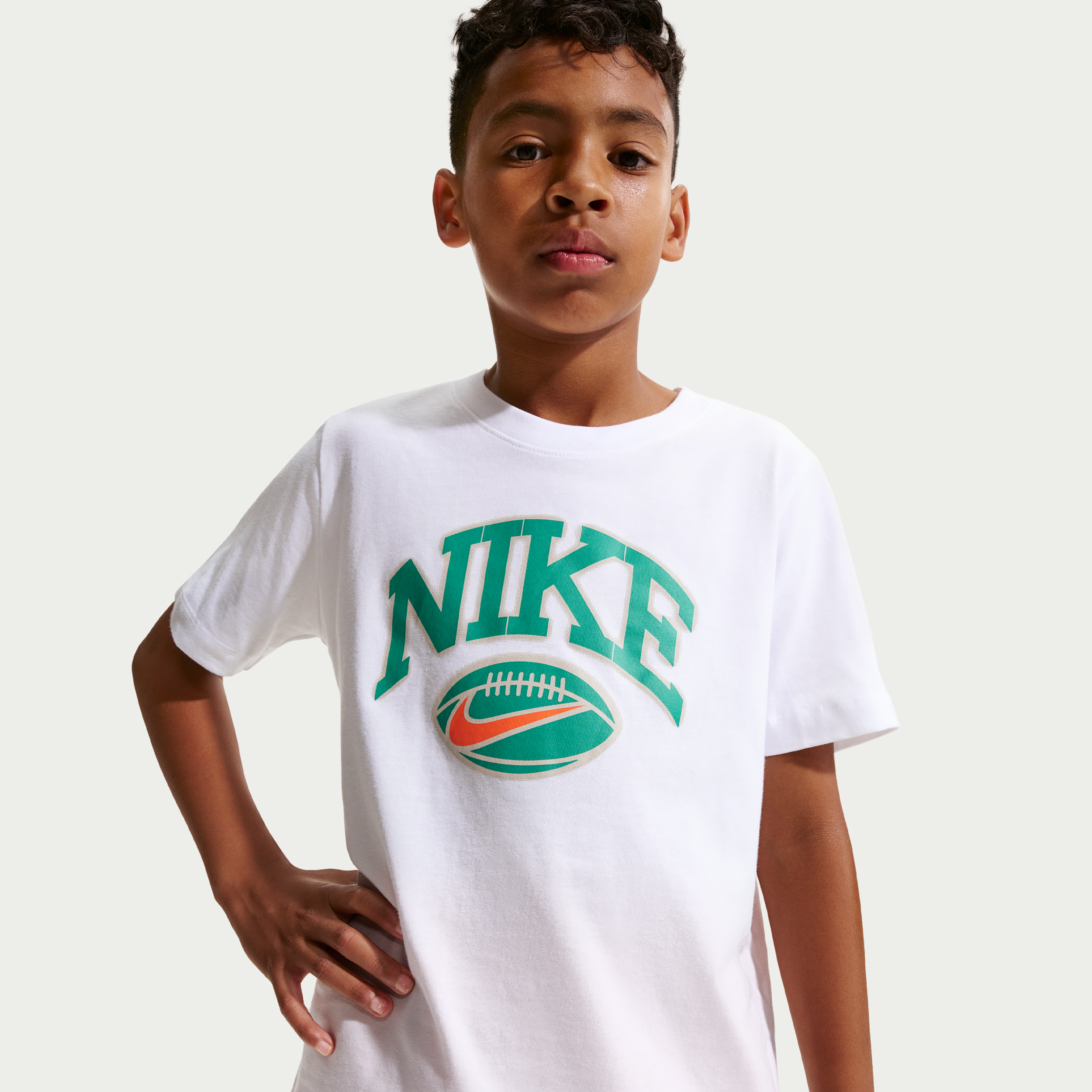 Nike Big Kids' Football T-Shirt in White | IQ0254-100