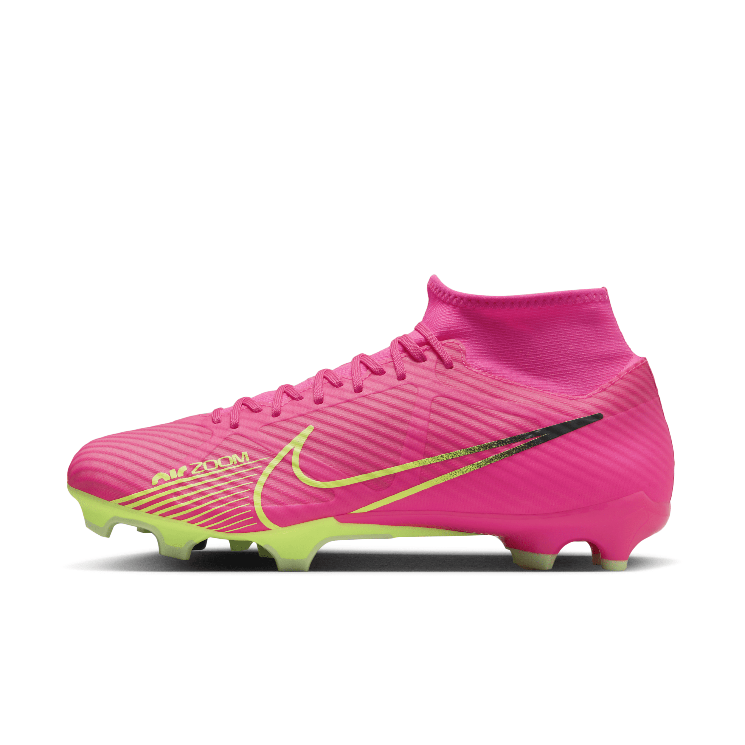 Nike Men's Mercurial Superfly 9 Academy Multi-ground High-top Soccer Cleats In Pink Blast/volt/gridiron