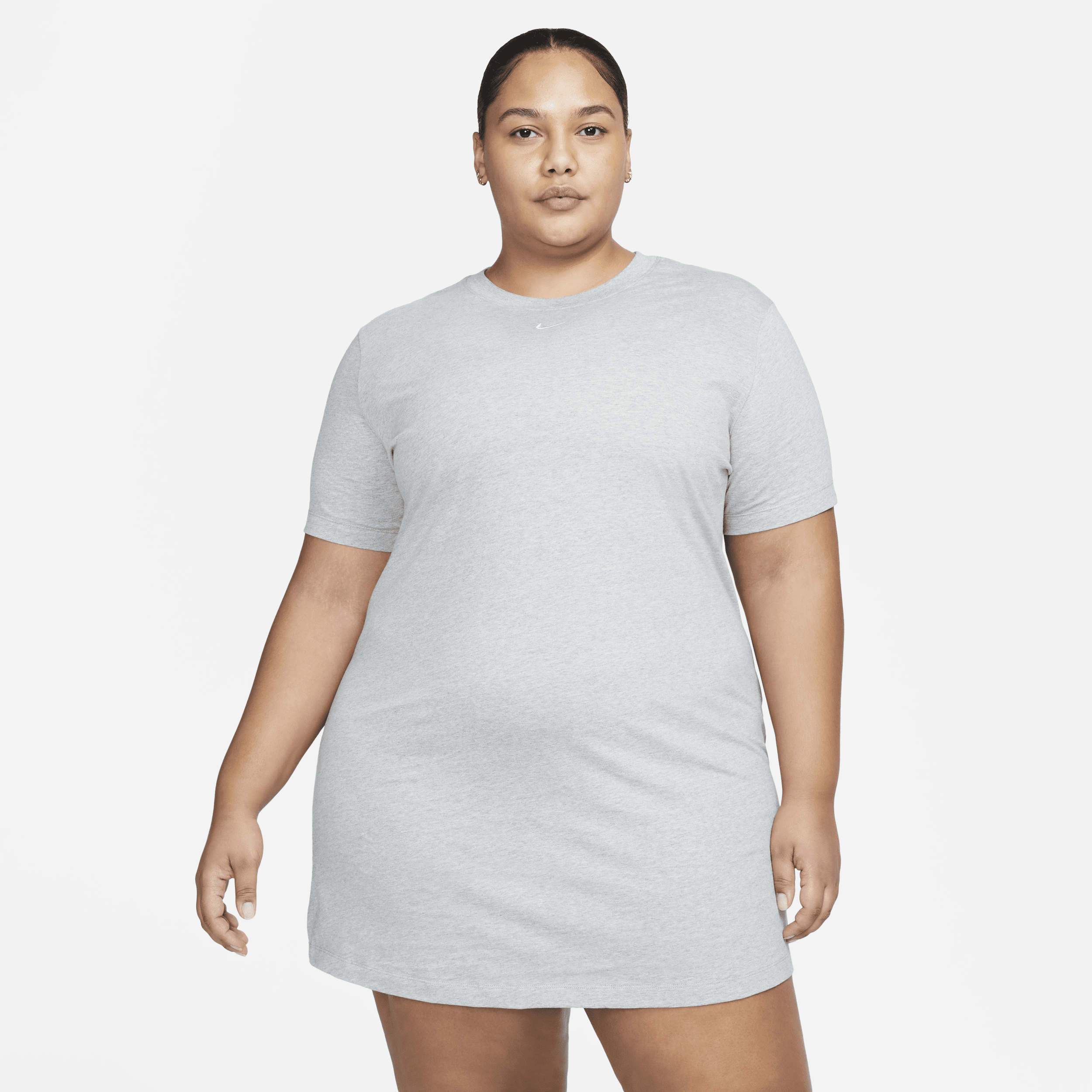 Nike Women's  Sportswear Essential Short-sleeve T-shirt Dress (plus Size) In Grey