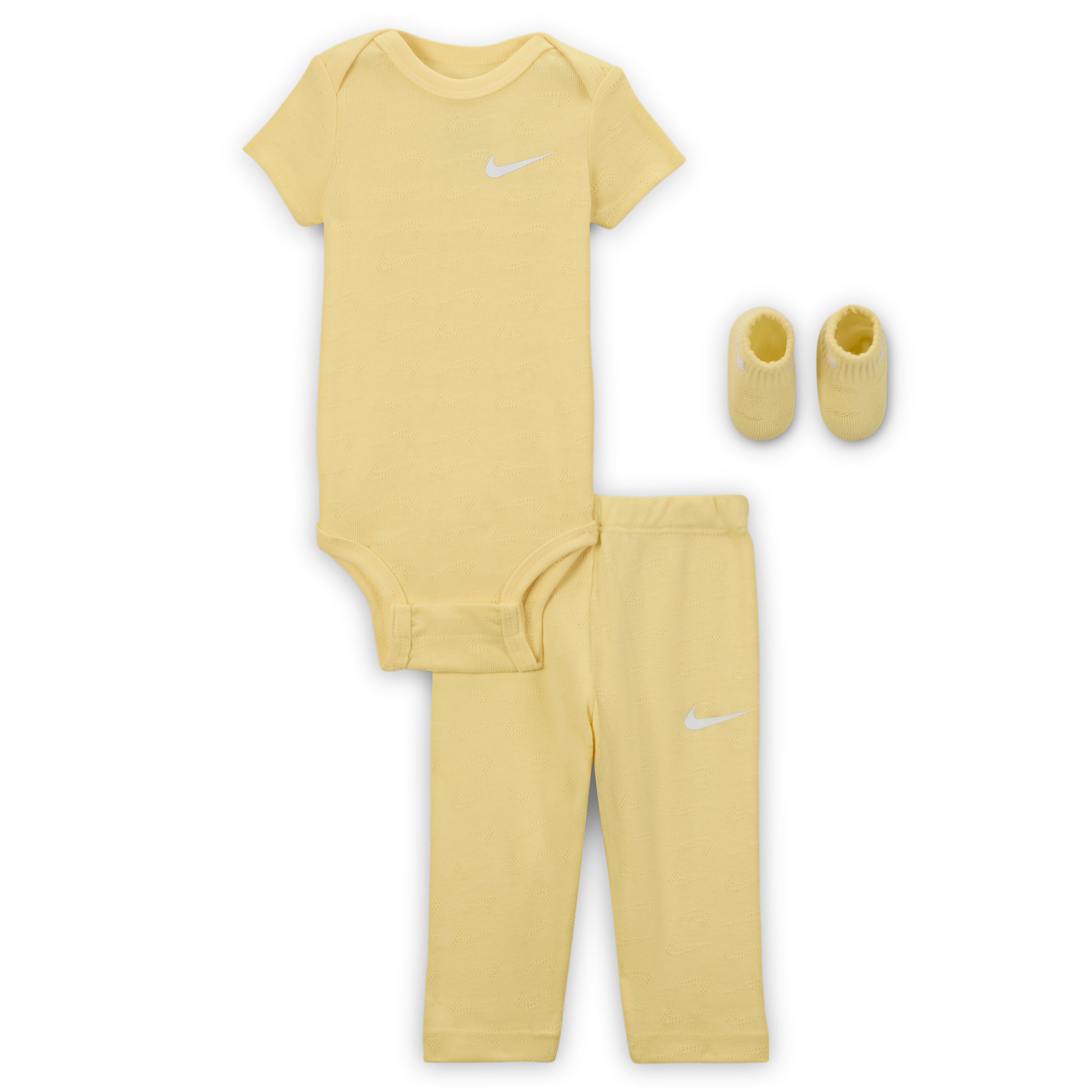 Nike Baby 3-piece Pointelle Set In Yellow