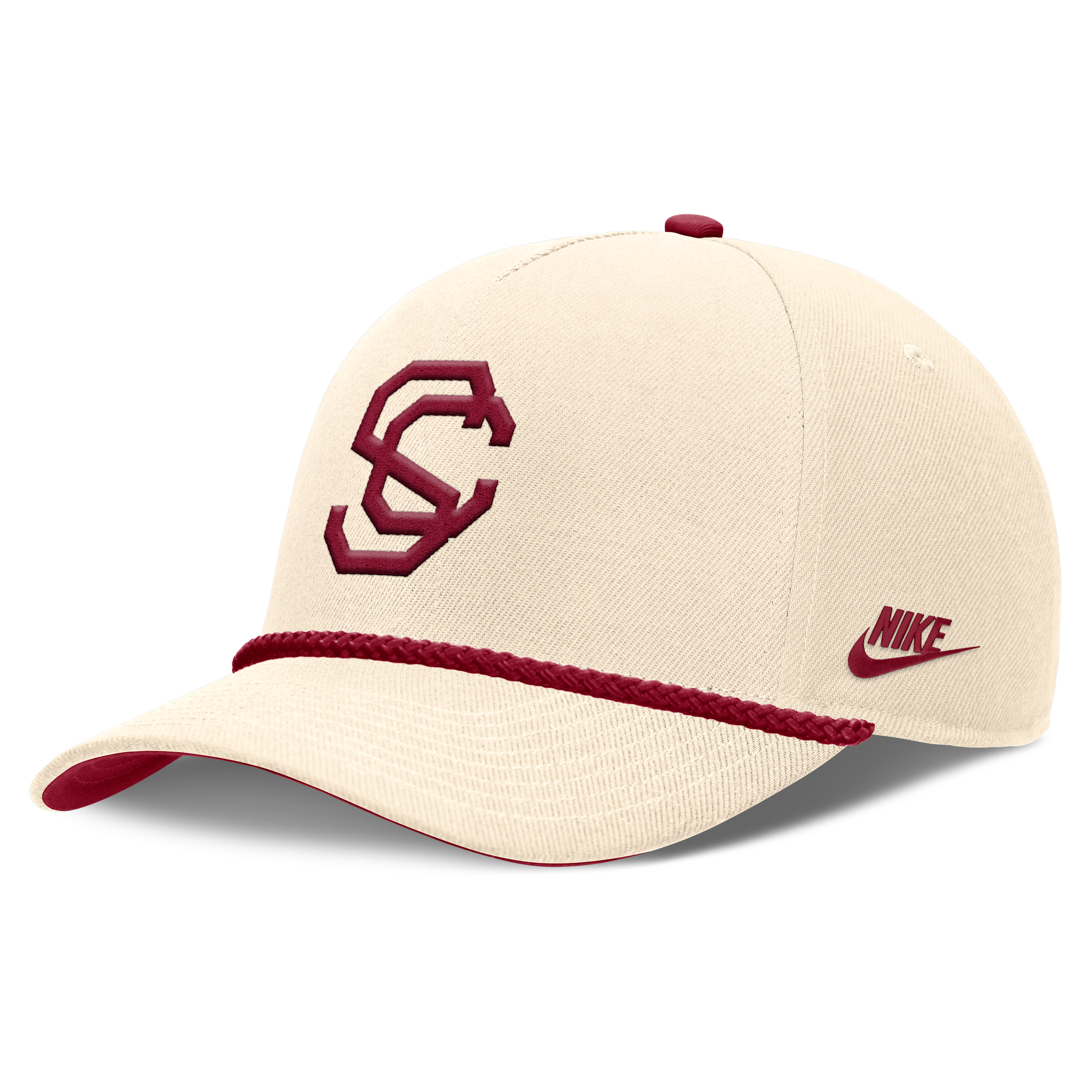 Men's and Women's Nike Natural Usc Trojans Legacy Vintage Rope Rise Adjustable Hat - Natural, Crimson
