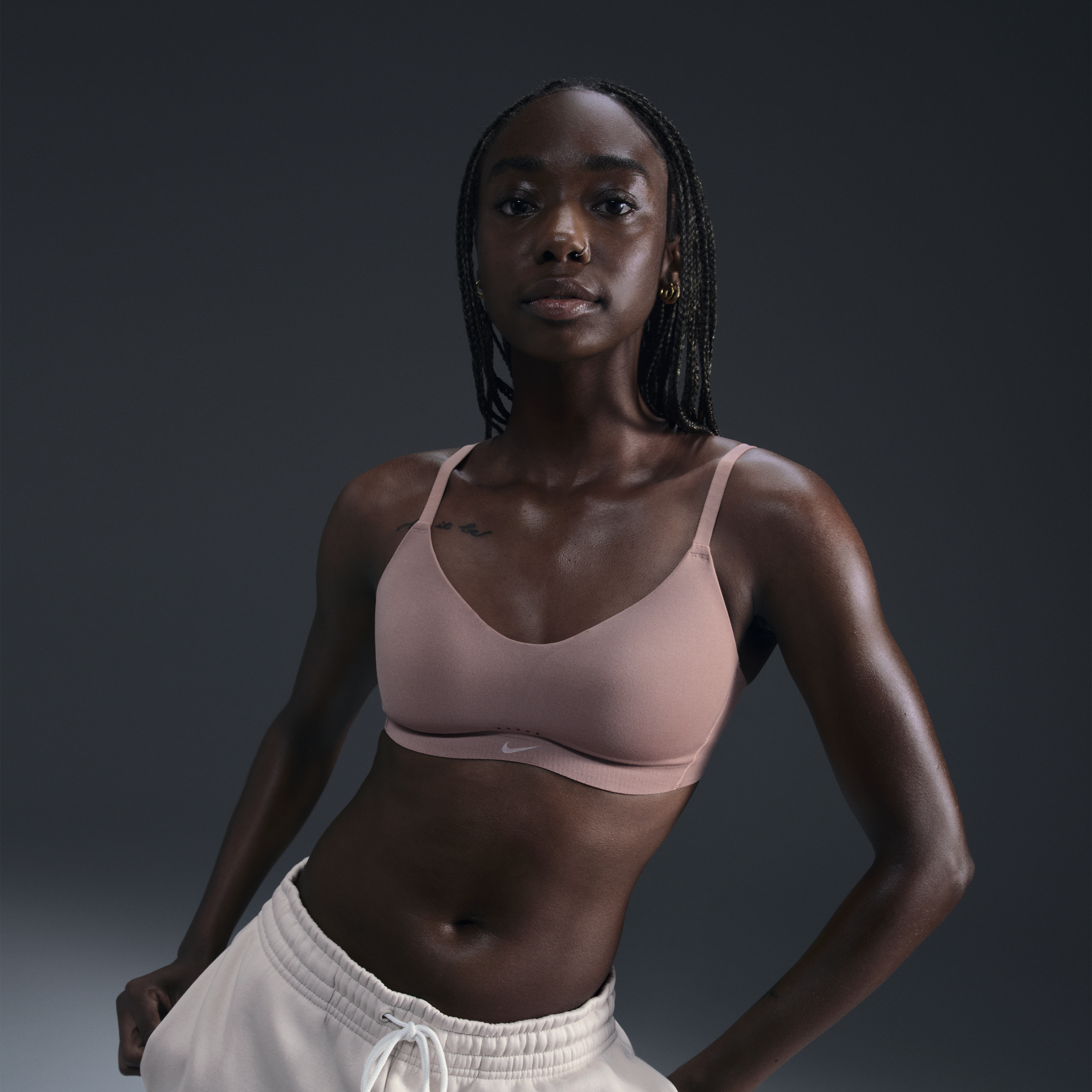 Nike Women's Alate Minimalist Light-support Padded Convertible Sports Bra In Brown
