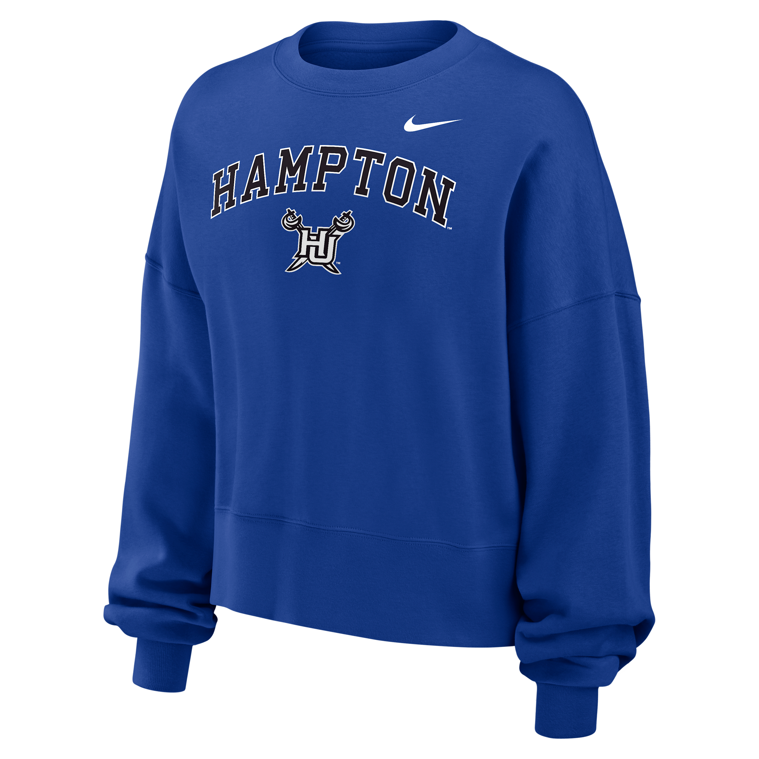 Nike Women's College (Hampton University) Phoenix Fleece Crewneck Sweatshirt in Blue | W33302HMTU26-RYL
