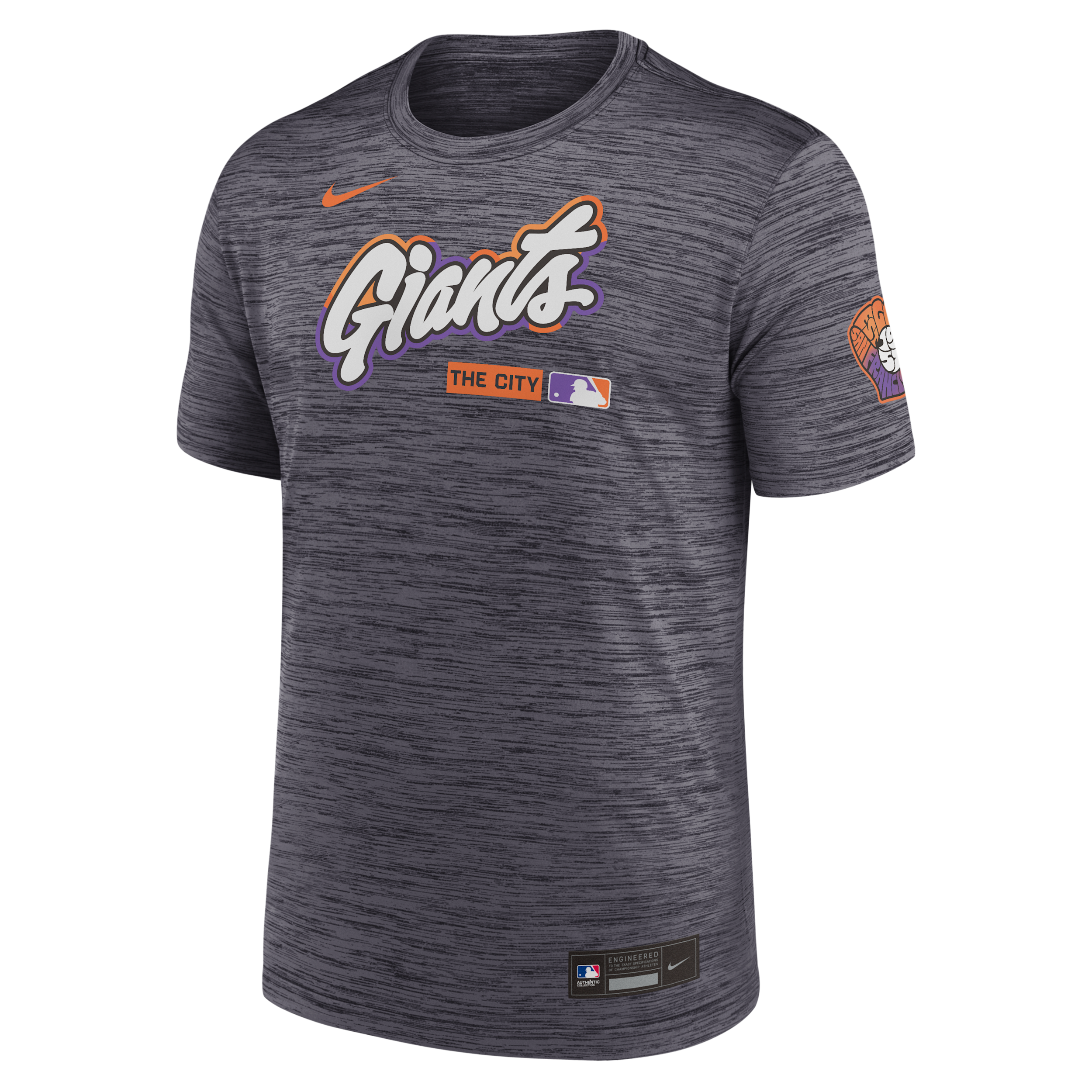 Nike Men's Black San Francisco Giants Authentic Collection City Connect Velocity Dri-fit T-Shirt - Black
