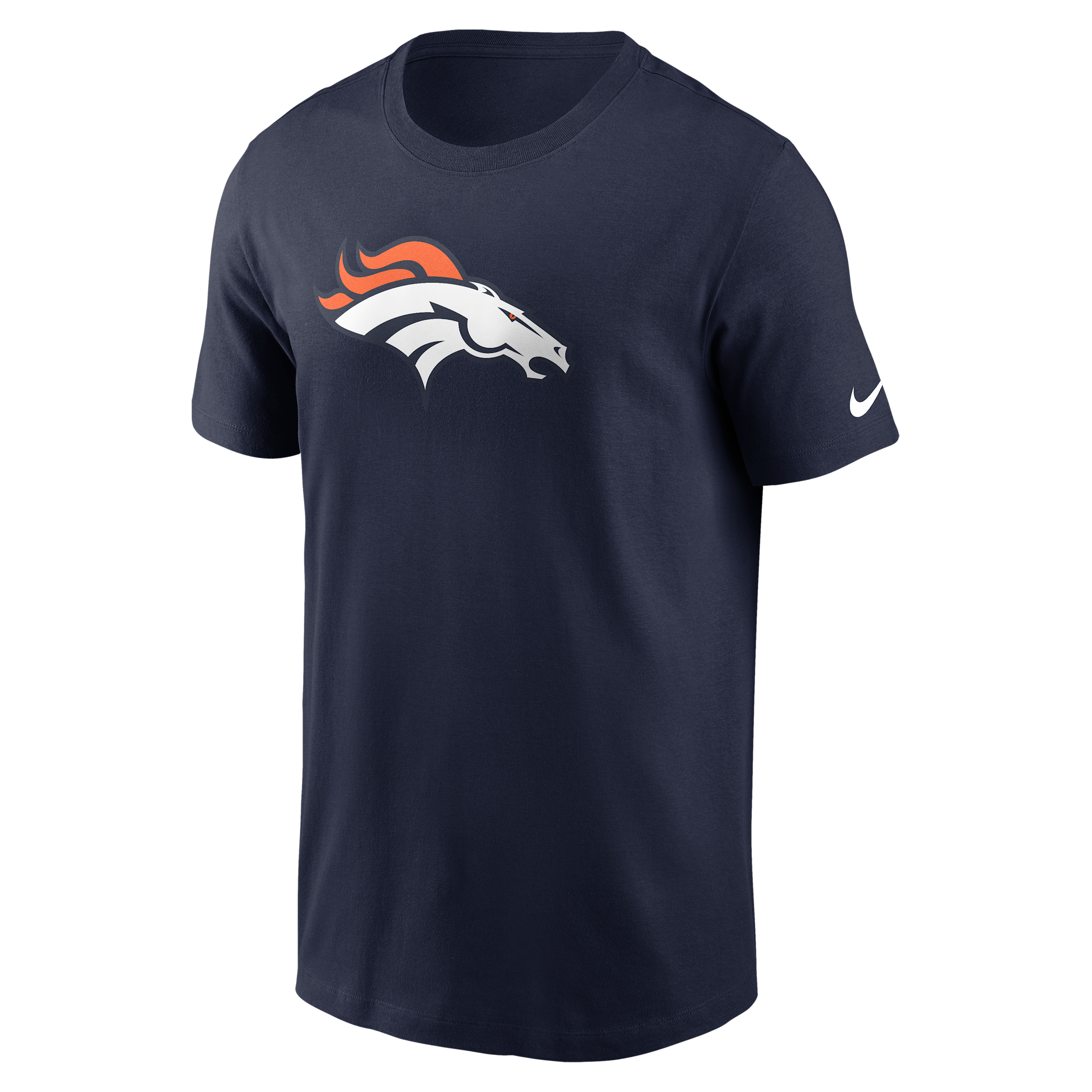 Nike Men's Denver Broncos Logo Essential Screen-Print Crew Neck T-Shirt - Navy
