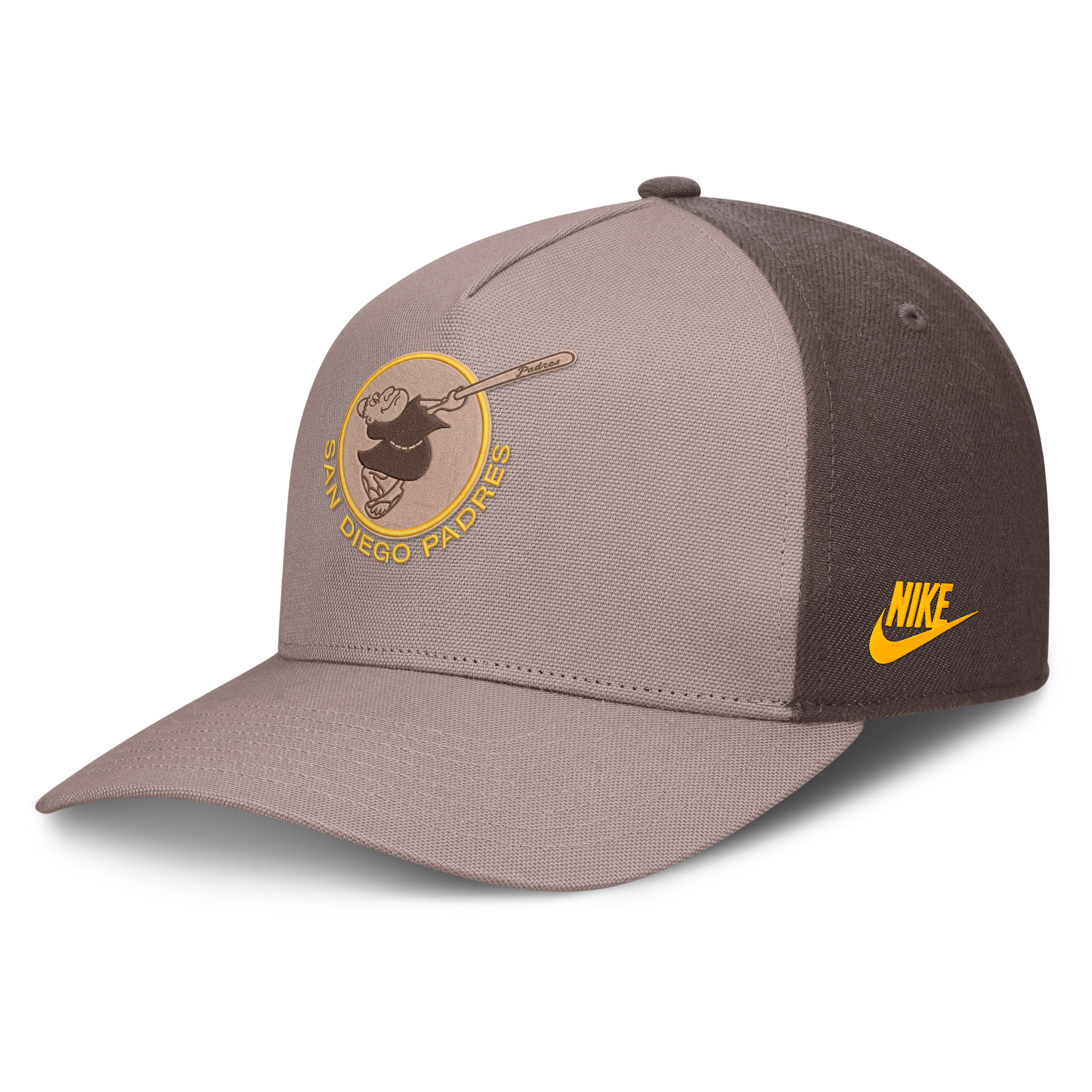 San Diego Padres Cooperstown Rise Nike Men's MLB A-Frame Adjustable Hat in Brown | NB1A0KJASDP-LCD