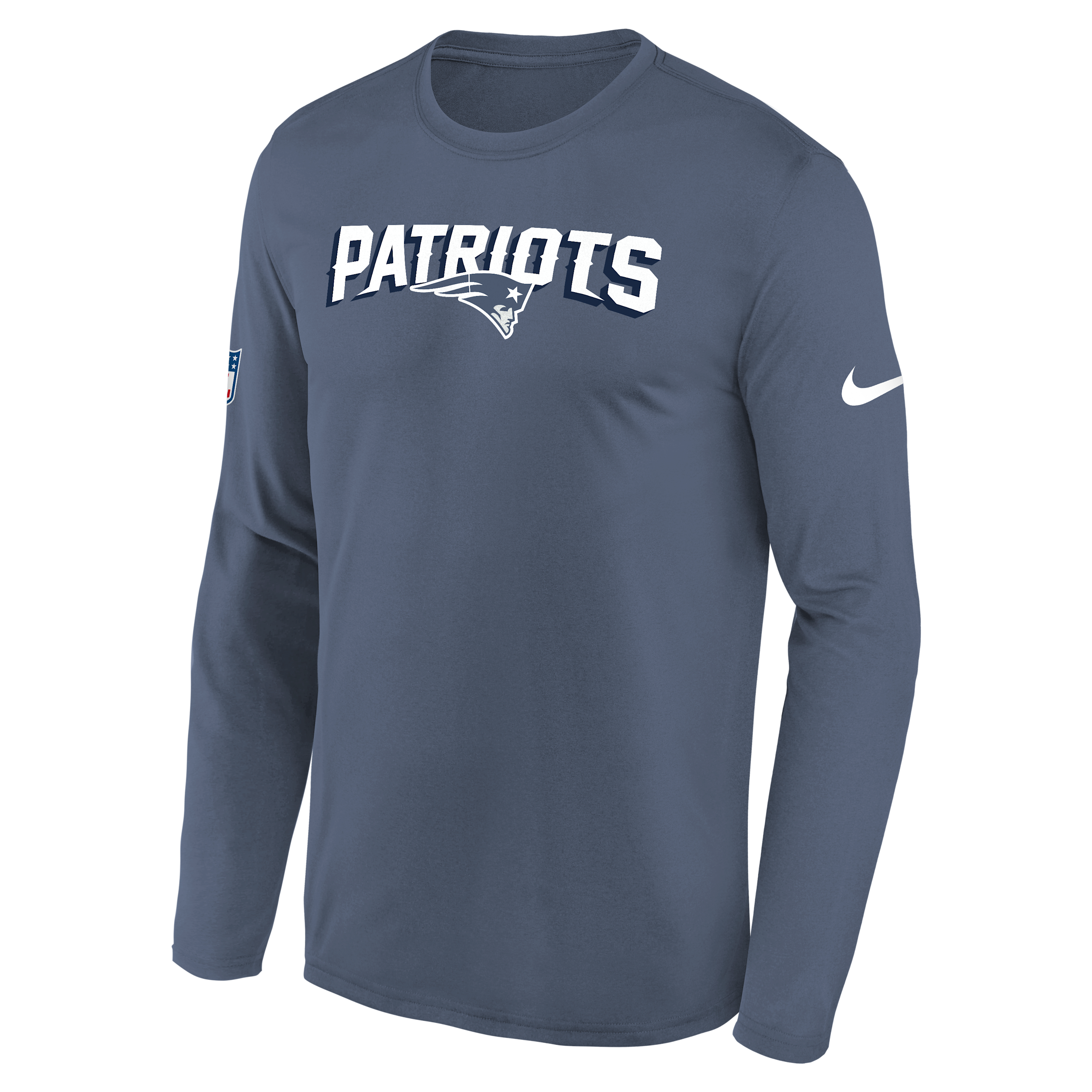 New England Patriots Rivalries Collection Sideline Legend Big Kids' Nike Dri-FIT NFL Long-Sleeve T-Shirt in Blue | Z1B7NFSTPAT-000