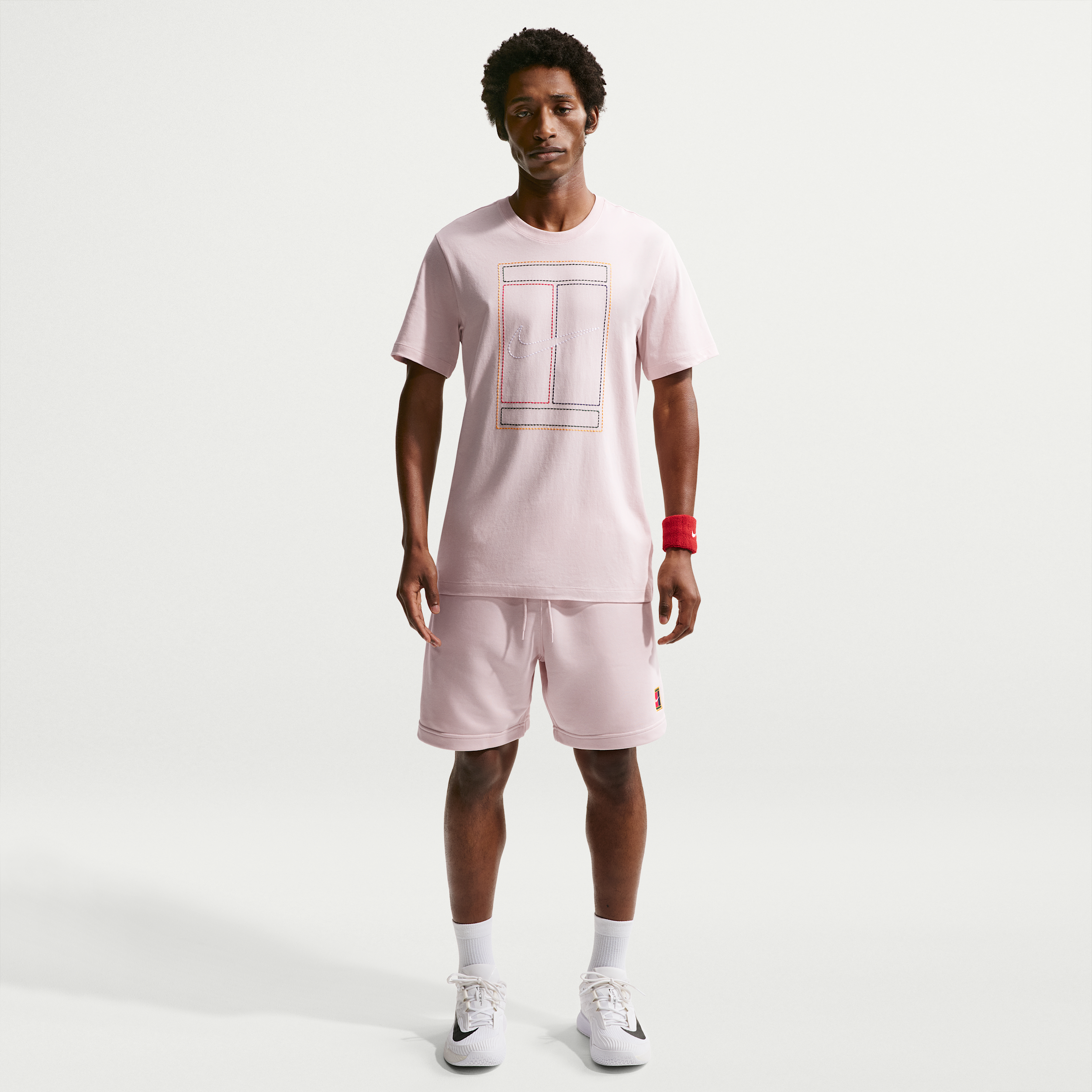 Nike Men's Court Heritage Dri-FIT Fleece Tennis Shorts in Pink | HM6768-667