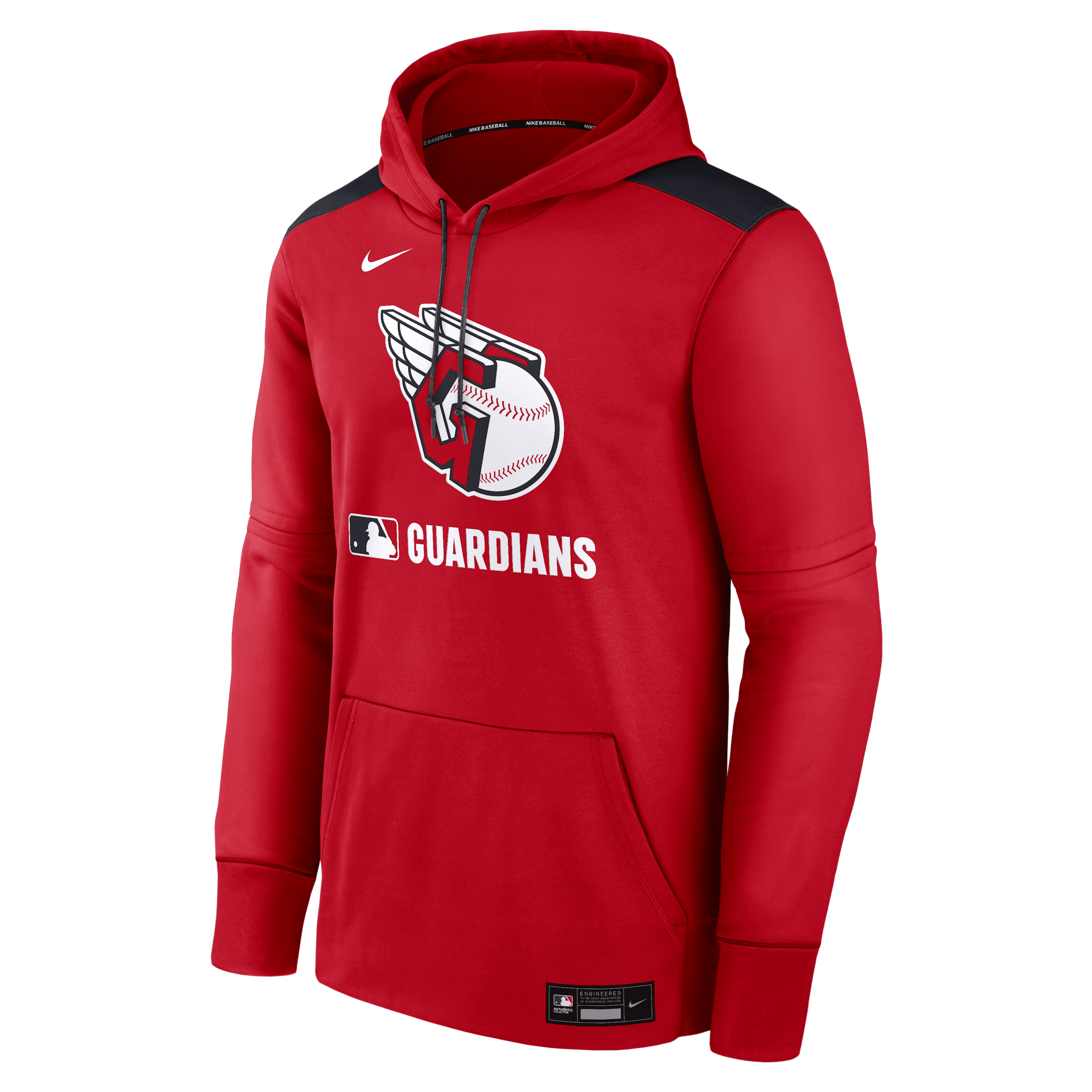 Nike Men's Cleveland Guardians Authentic Collection  Therma Mlb Pullover Hoodie In Red