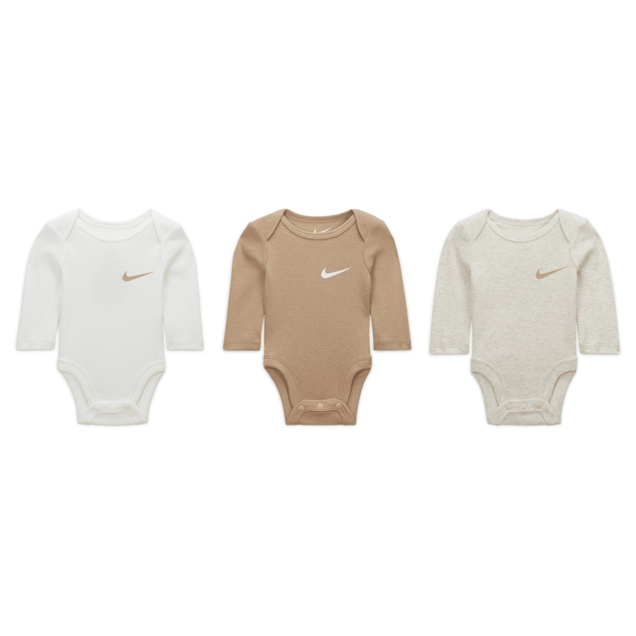 Nike Essentials 3-pack Long Sleeve Bodysuits Baby Bodysuit Pack In Multicolor
